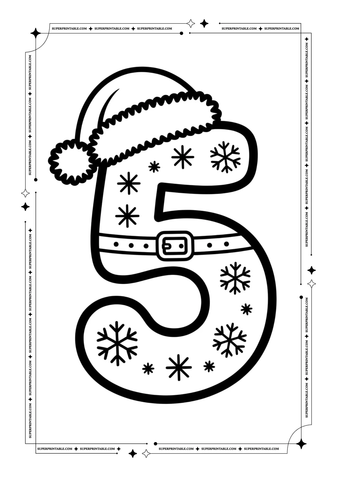 Santa Coat Numbers Coloring Pack 6