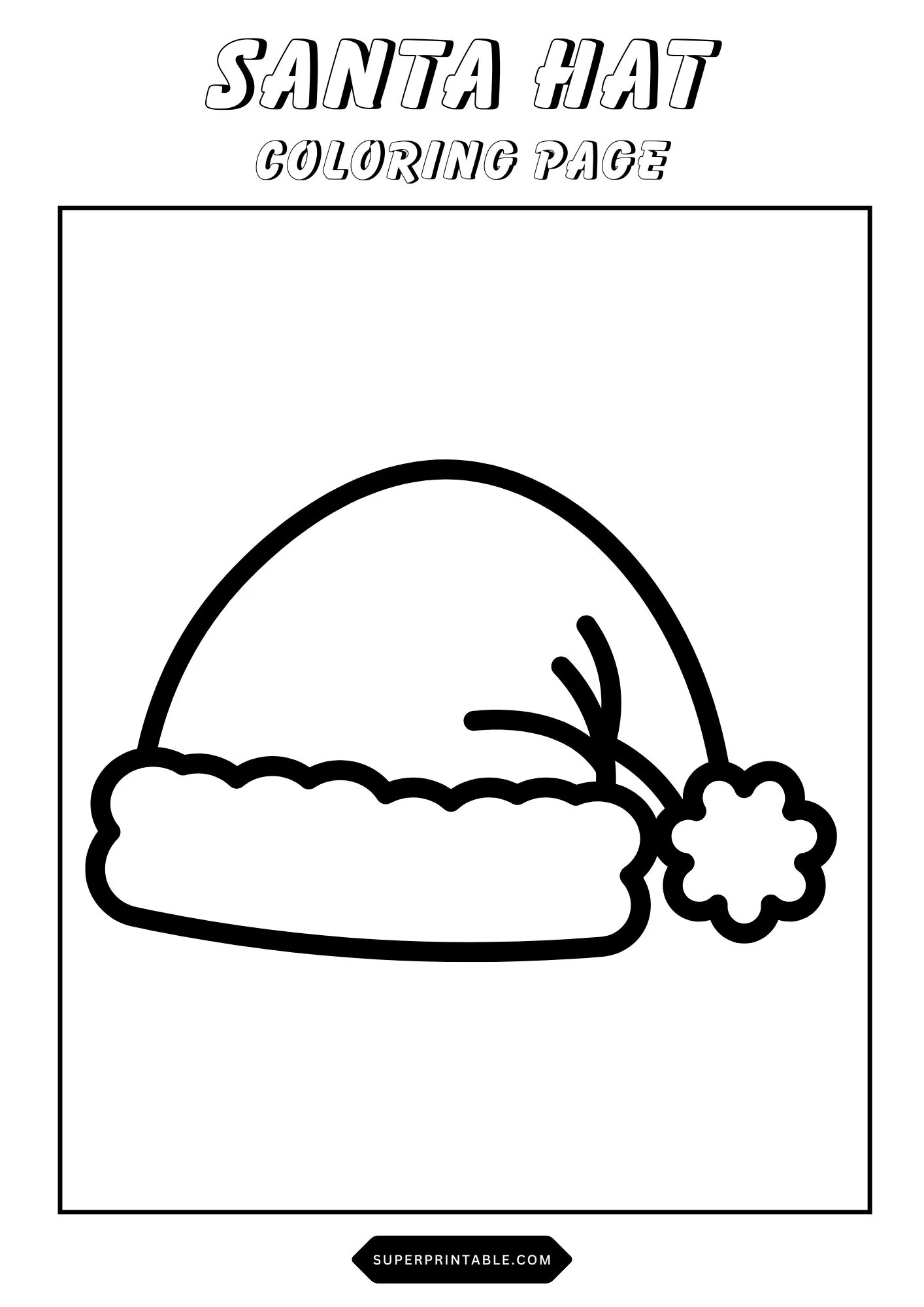 Santa Hat Coloring Pages 1