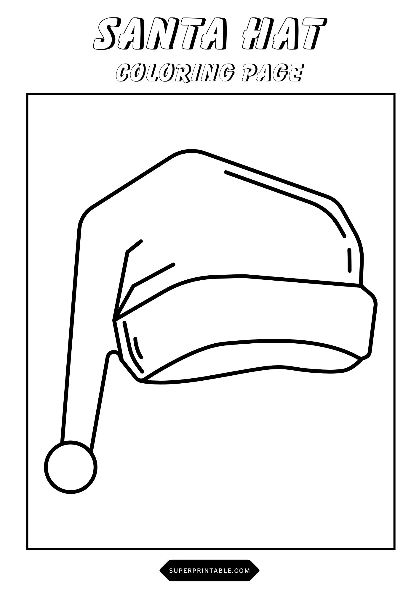 Santa Hat Coloring Pages 10