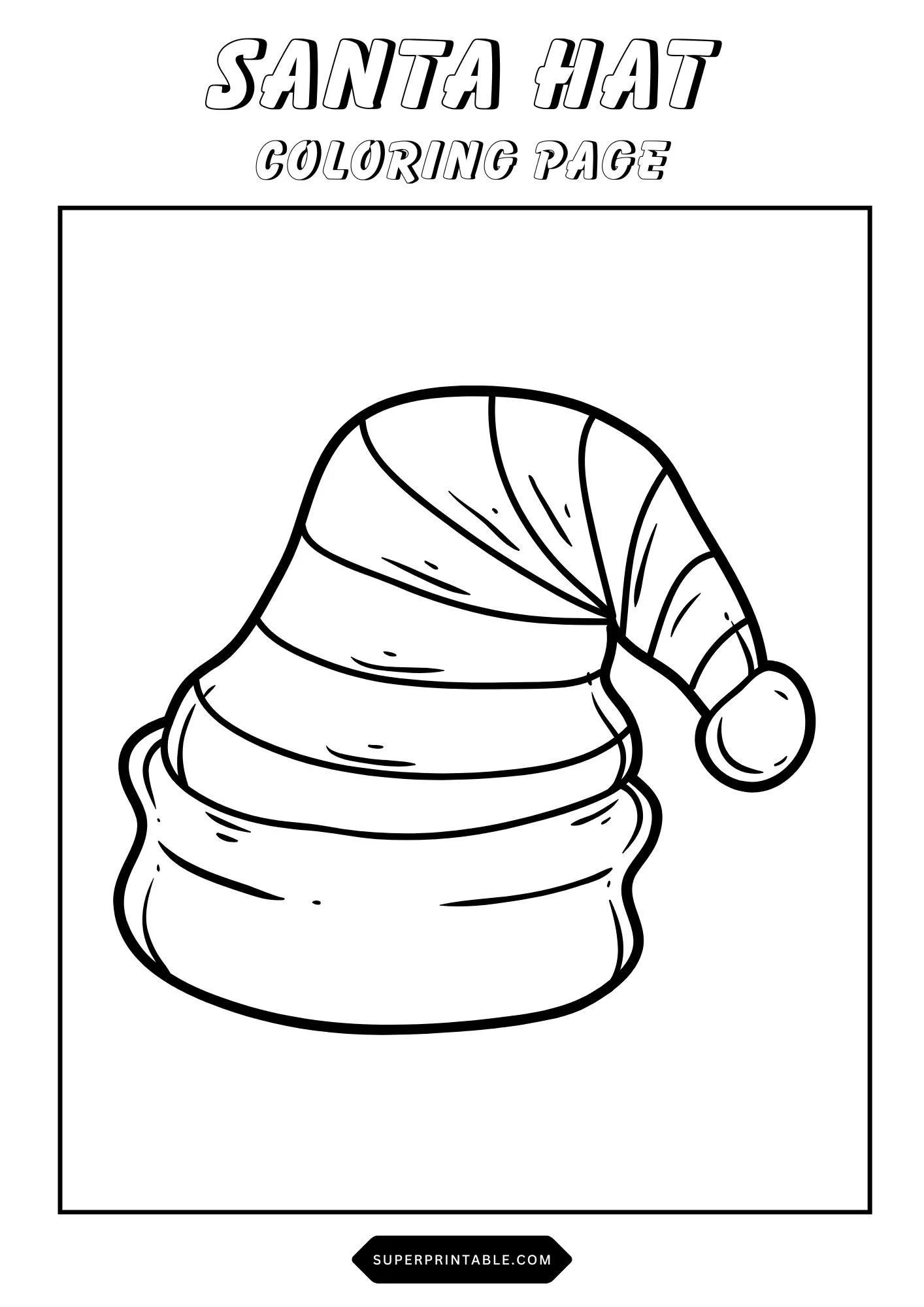 Santa Hat Coloring Pages 2