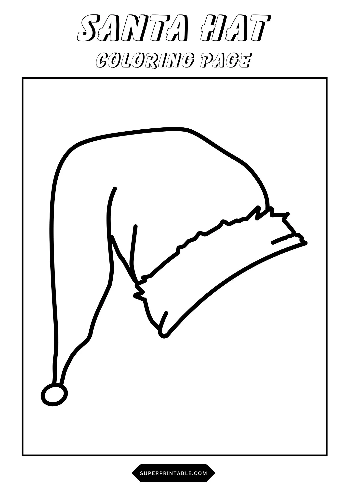 Santa Hat Coloring Pages 3