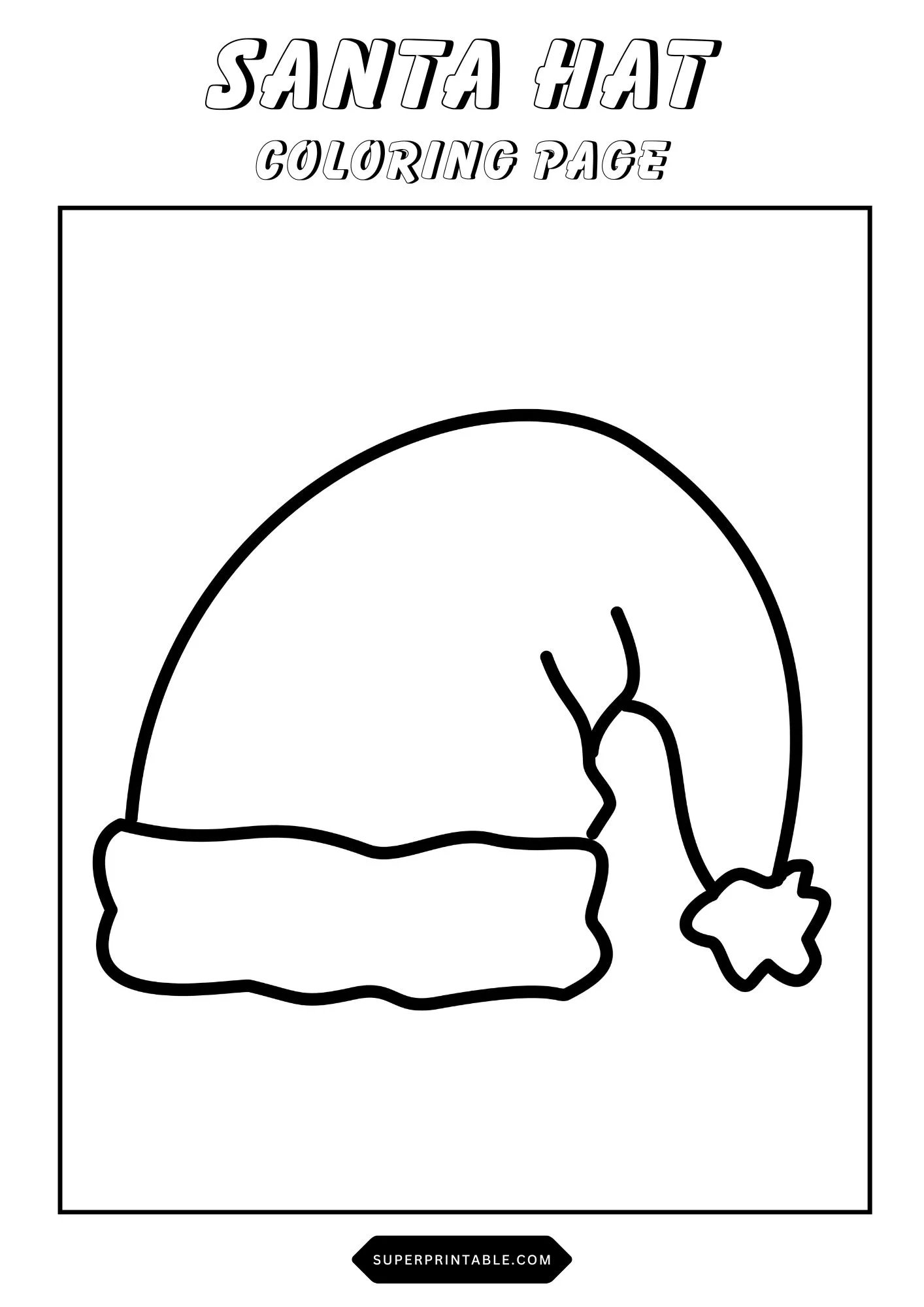 Santa Hat Coloring Pages 4