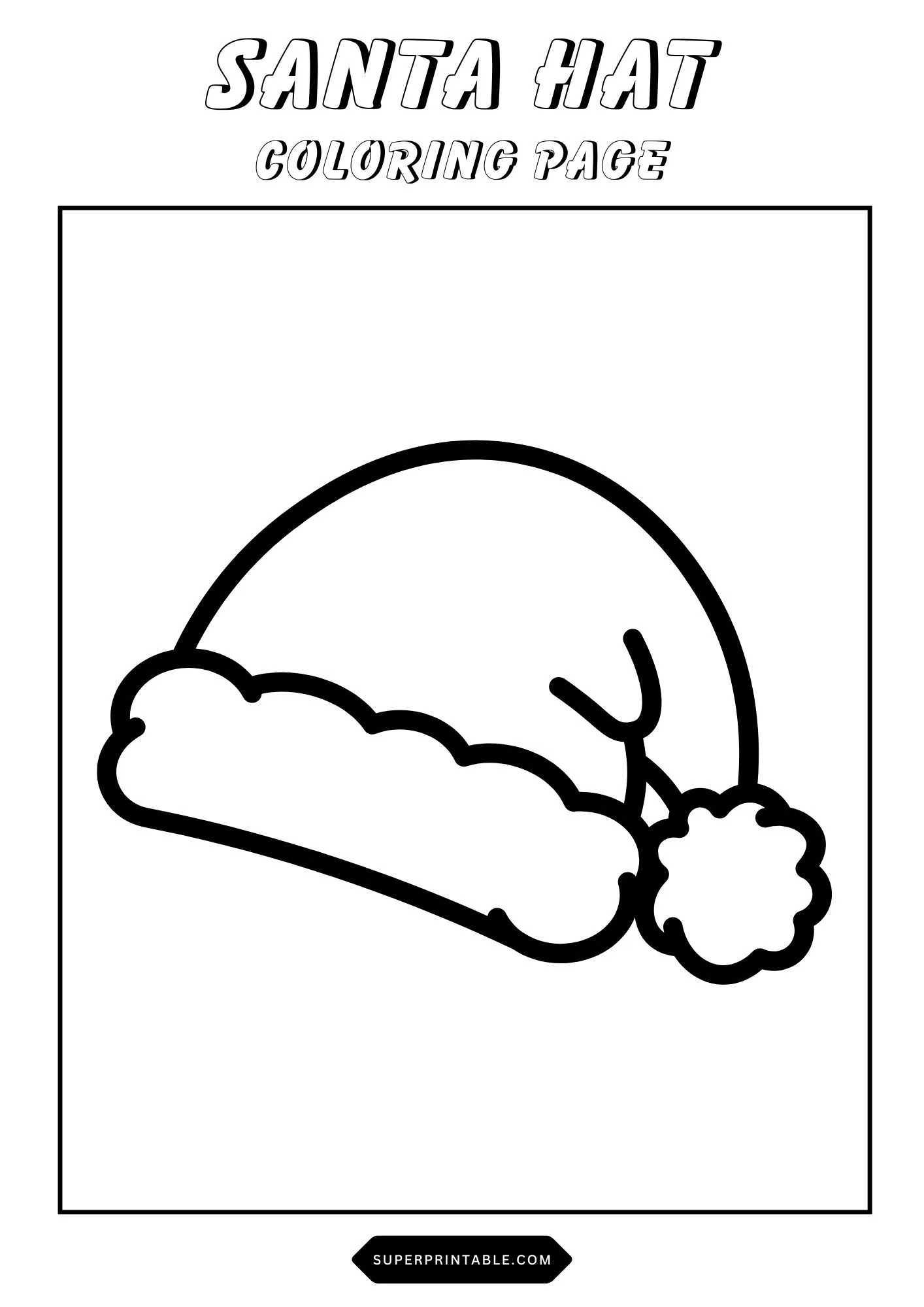Santa Hat Coloring Pages 7