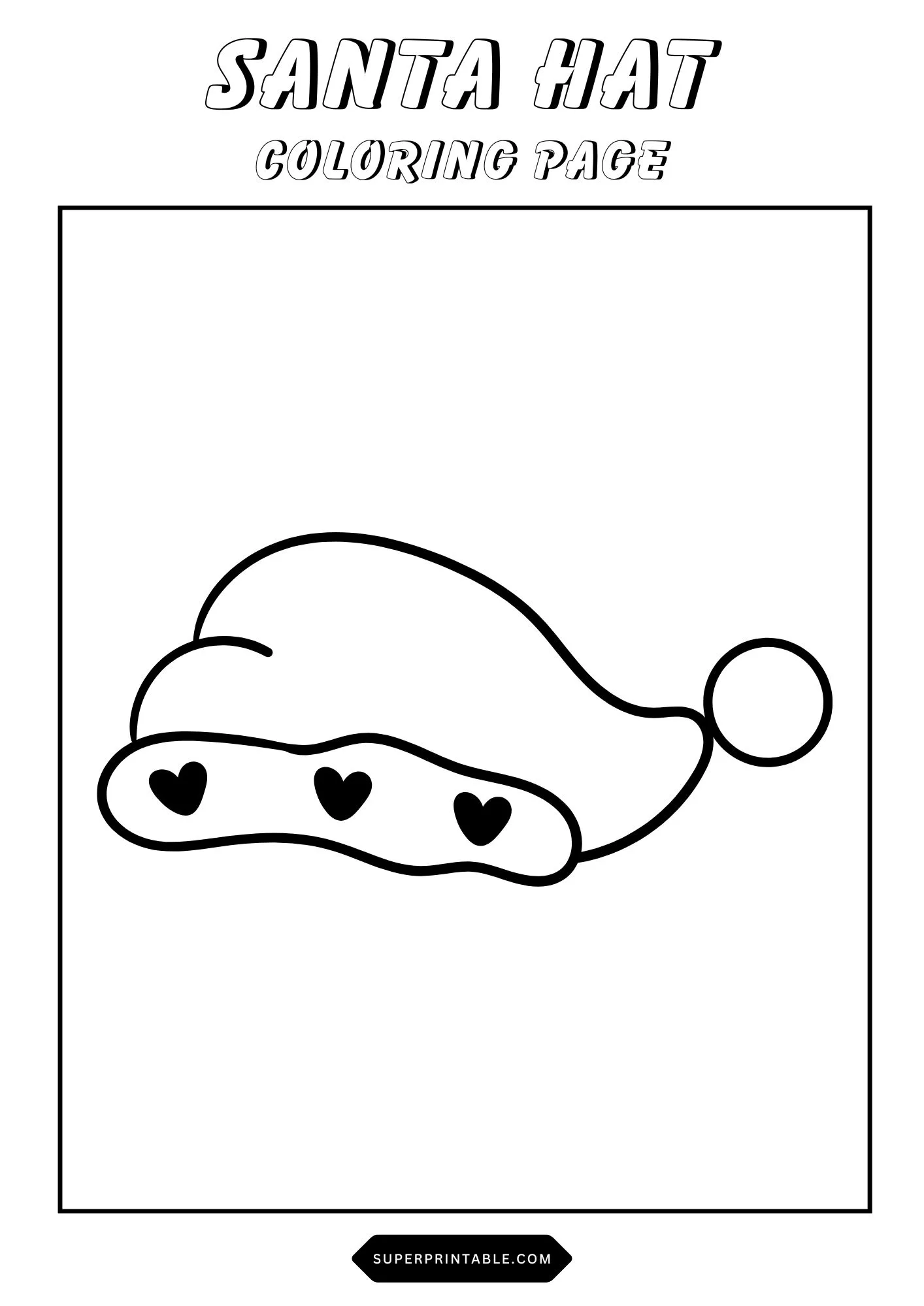 Santa Hat Coloring Pages 9