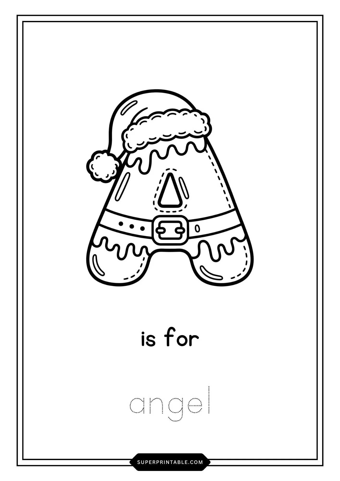 Santa's Suit Alphabet Christmas Coloring Worksheets 1