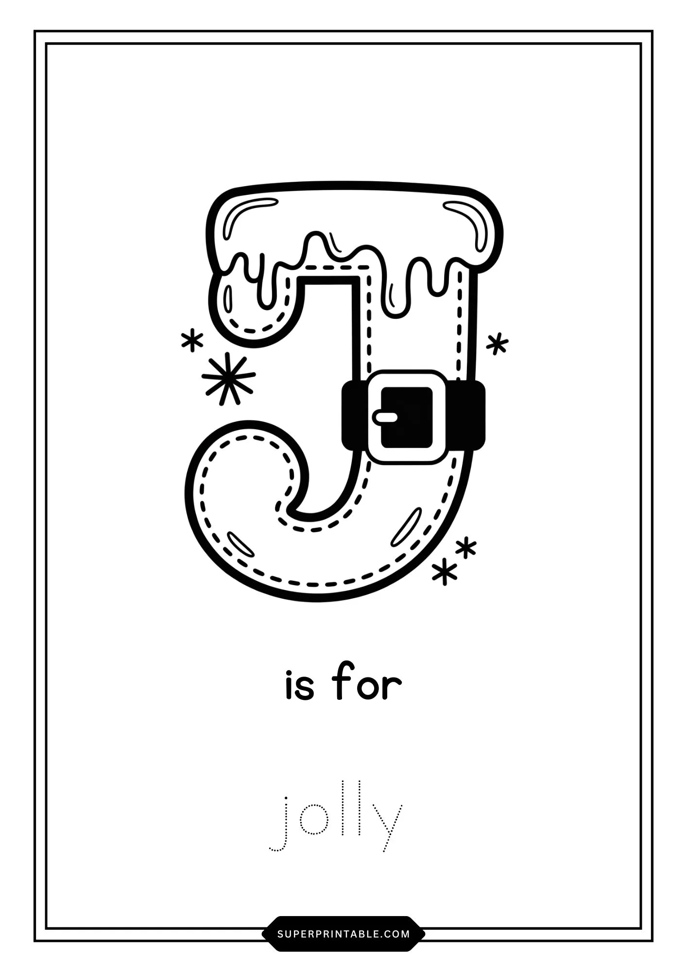 Santa's Suit Alphabet Christmas Coloring Worksheets 10