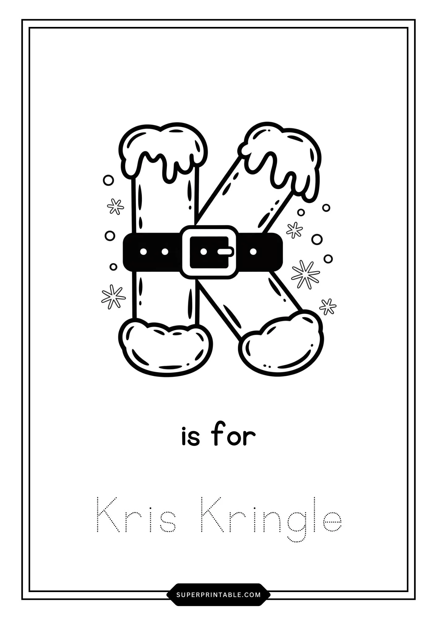 Santa's Suit Alphabet Christmas Coloring Worksheets 11
