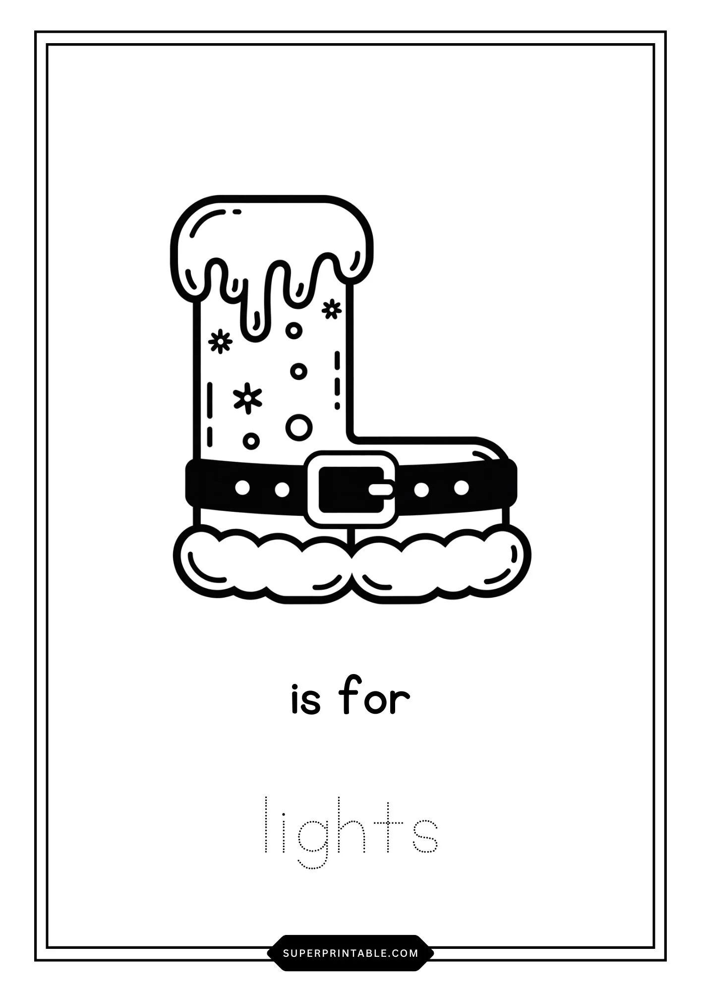 Santa's Suit Alphabet Christmas Coloring Worksheets 12