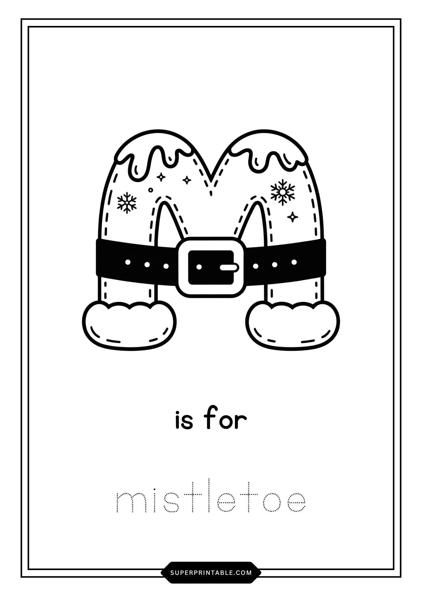 Santa's Suit Alphabet Christmas Coloring Worksheets 13
