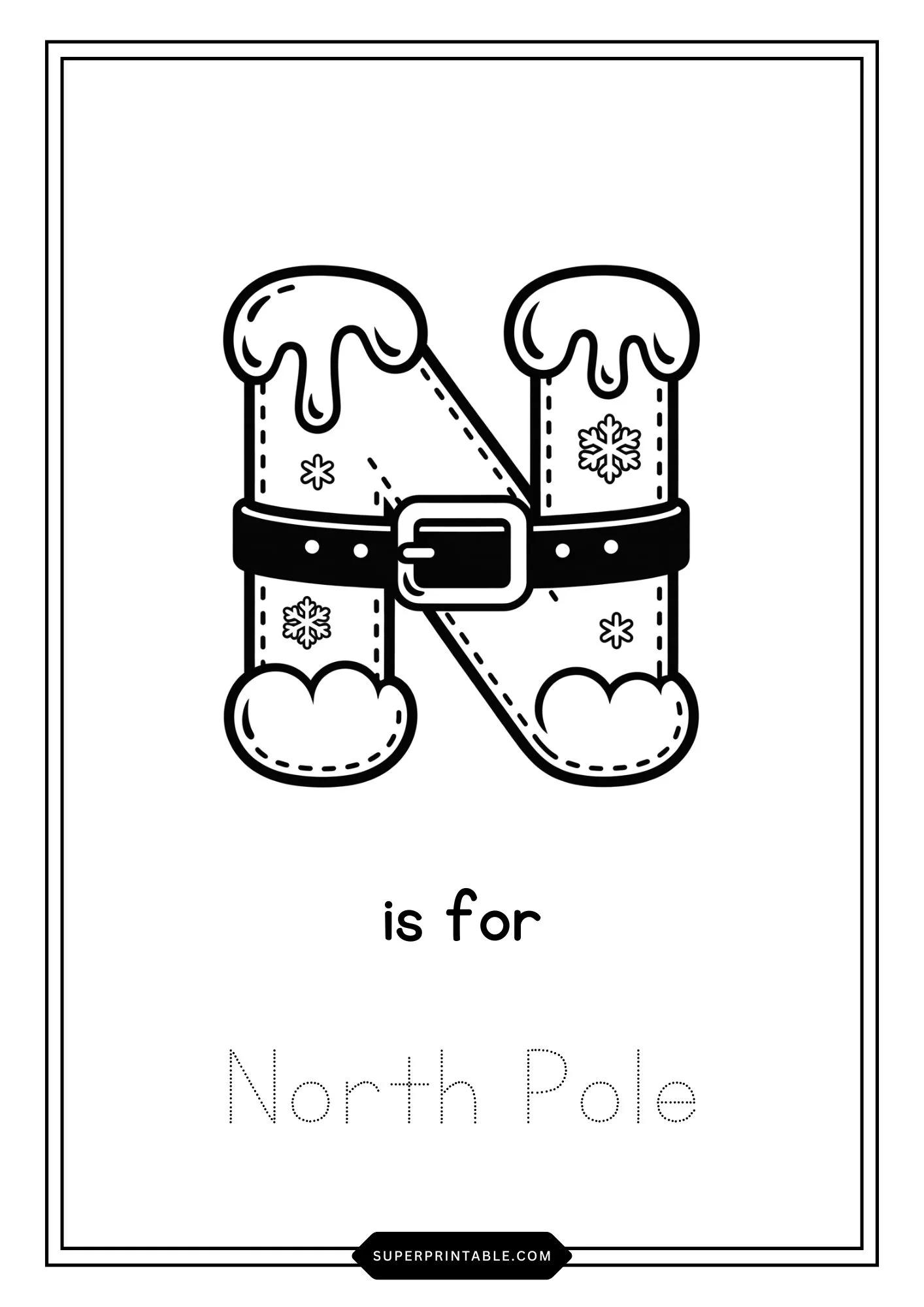Santa's Suit Alphabet Christmas Coloring Worksheets 14