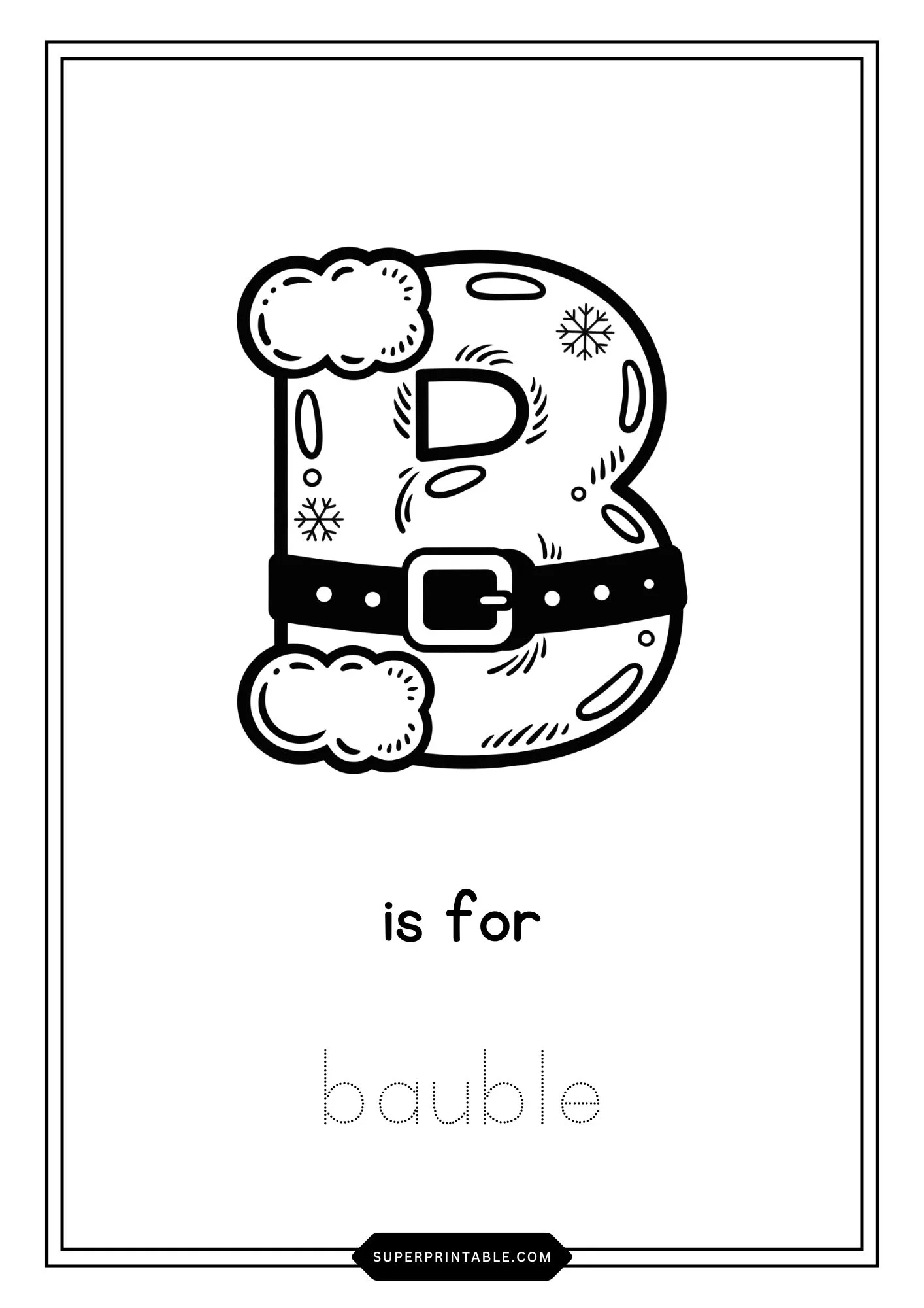 Santa's Suit Alphabet Christmas Coloring Worksheets 2