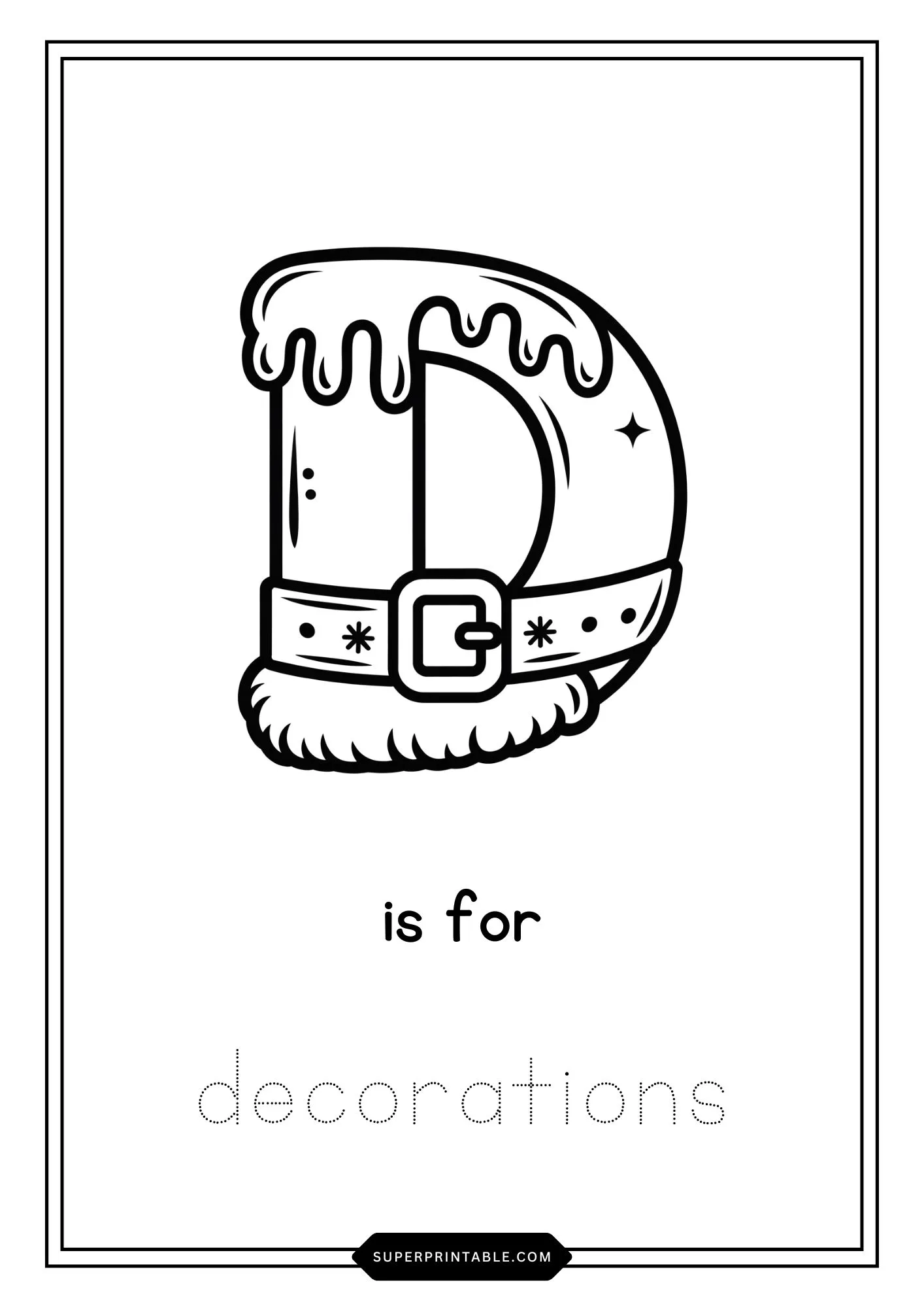 Santa's Suit Alphabet Christmas Coloring Worksheets 4