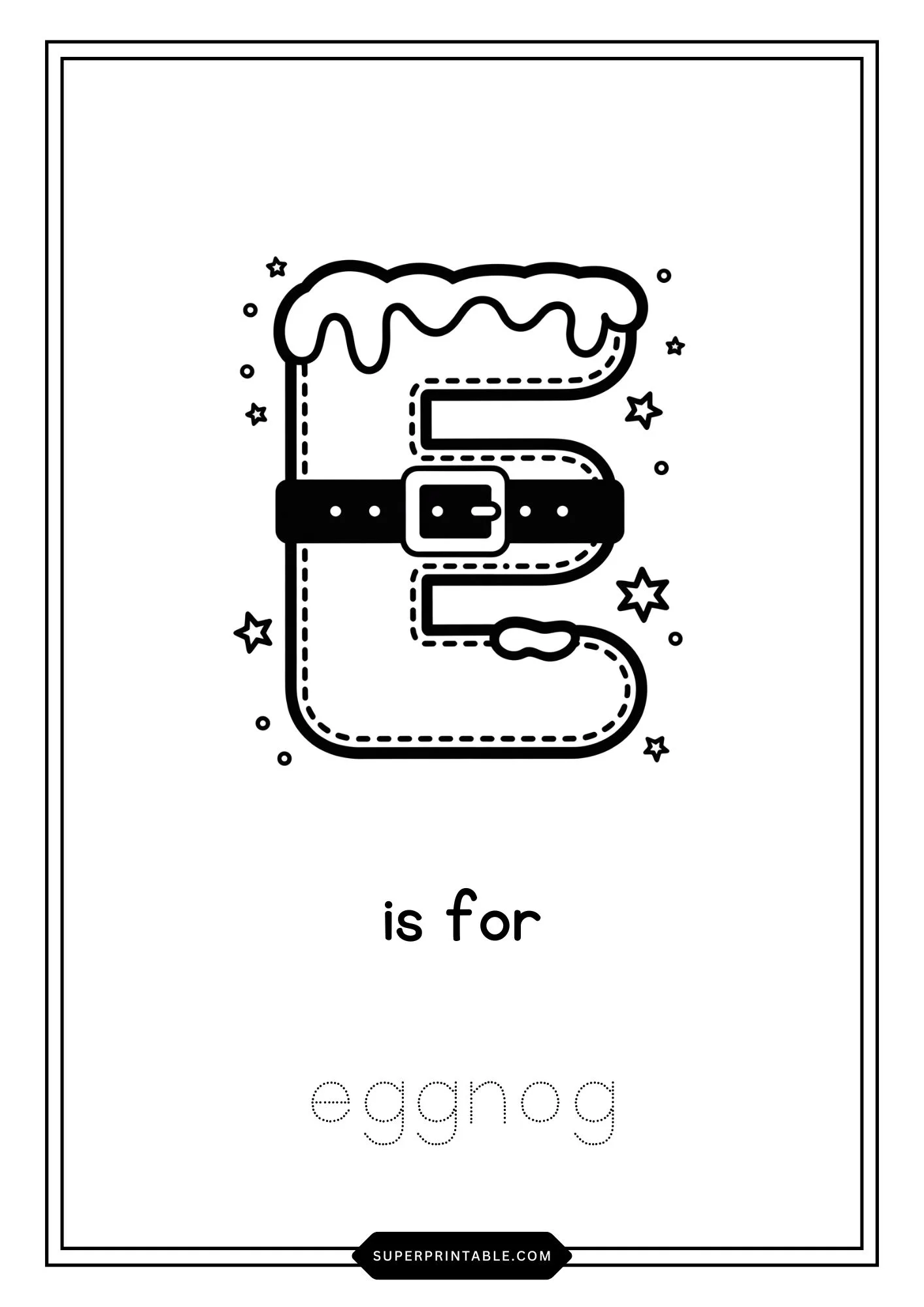 Santa's Suit Alphabet Christmas Coloring Worksheets 5