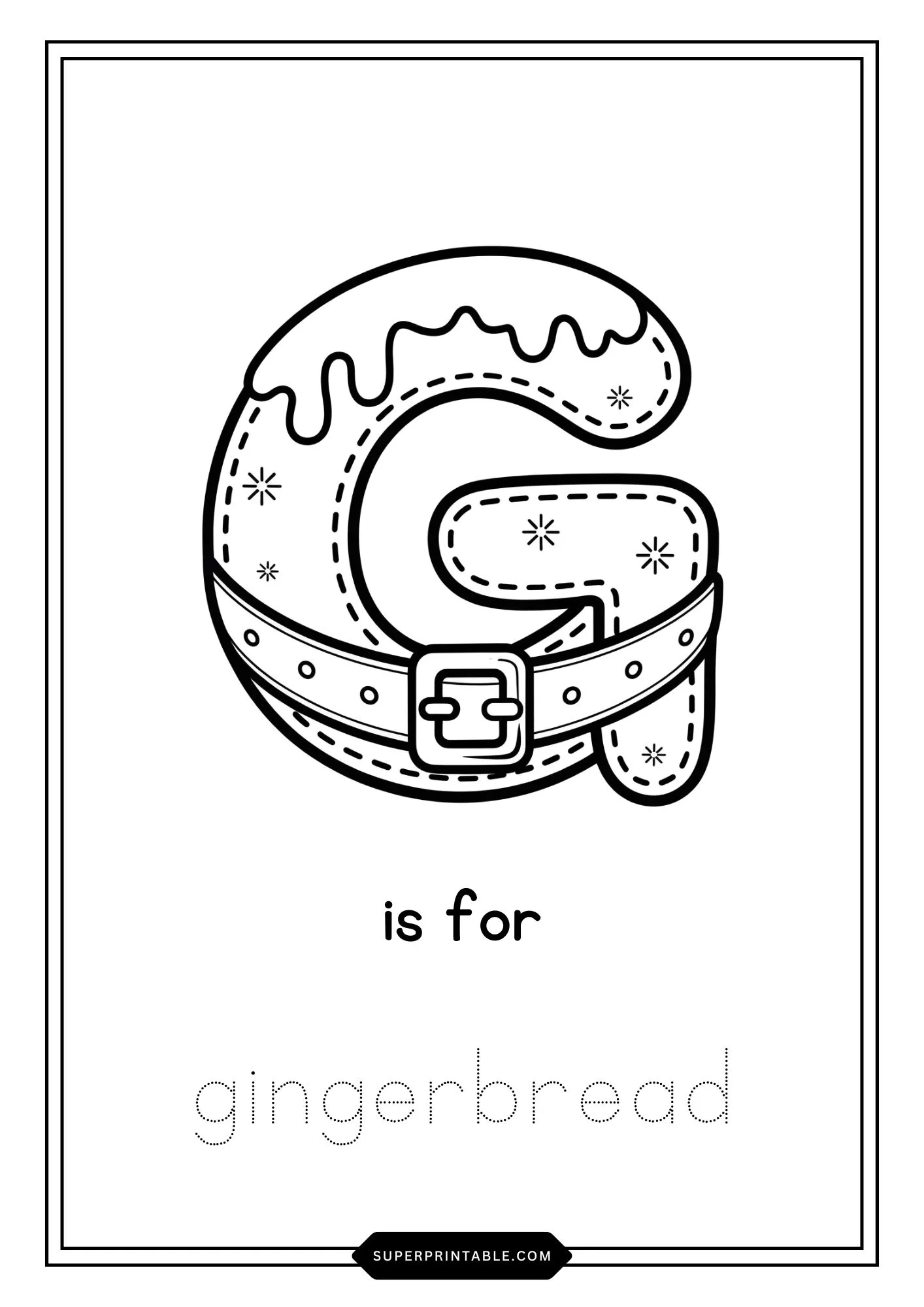 Santa's Suit Alphabet Christmas Coloring Worksheets 7