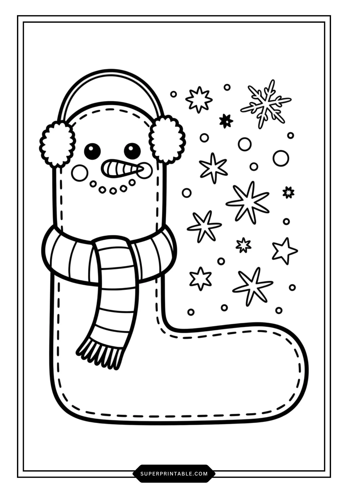 Snowman Character Alphabet Coloring Pages 12