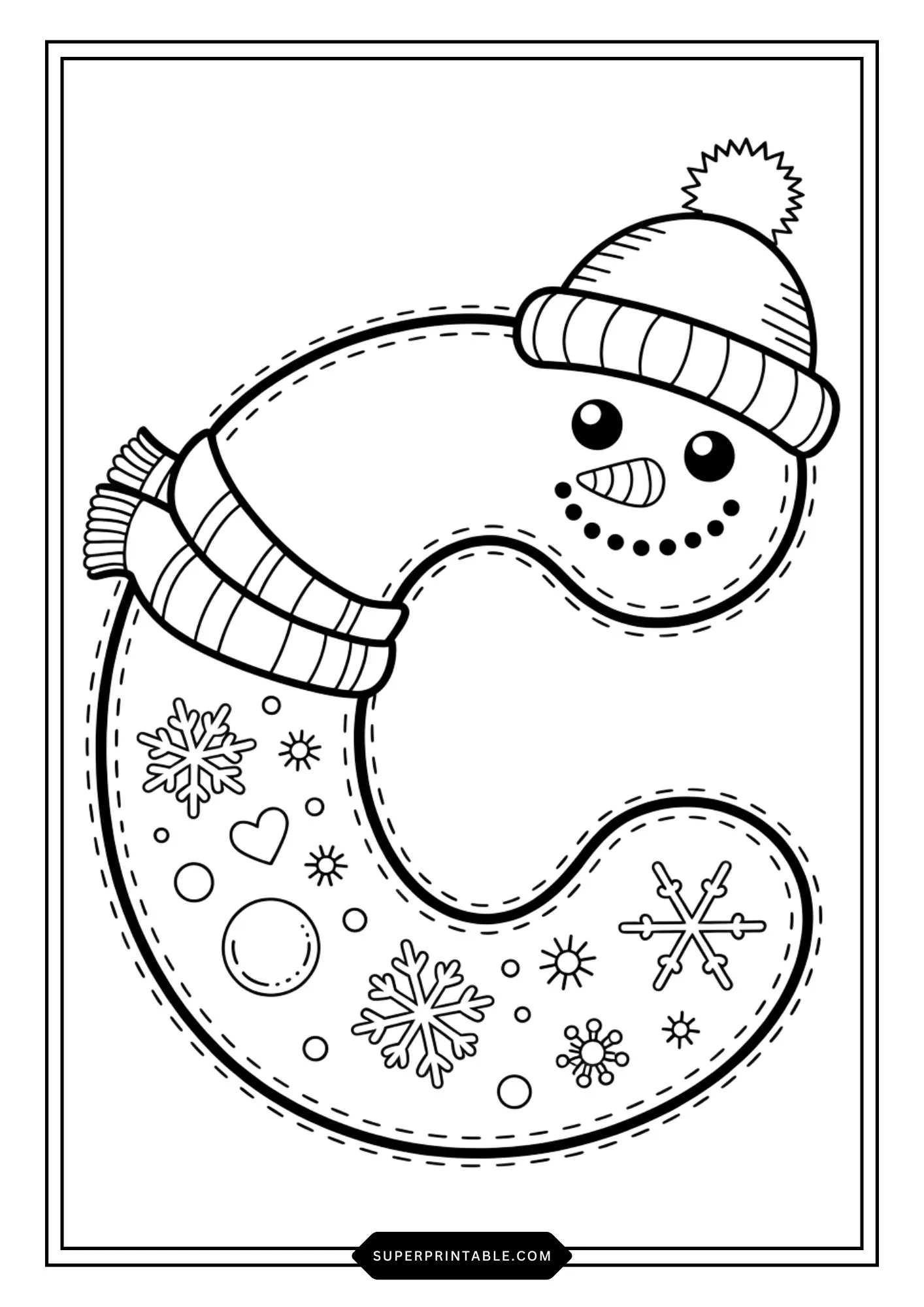 Snowman Character Alphabet Coloring Pages 3