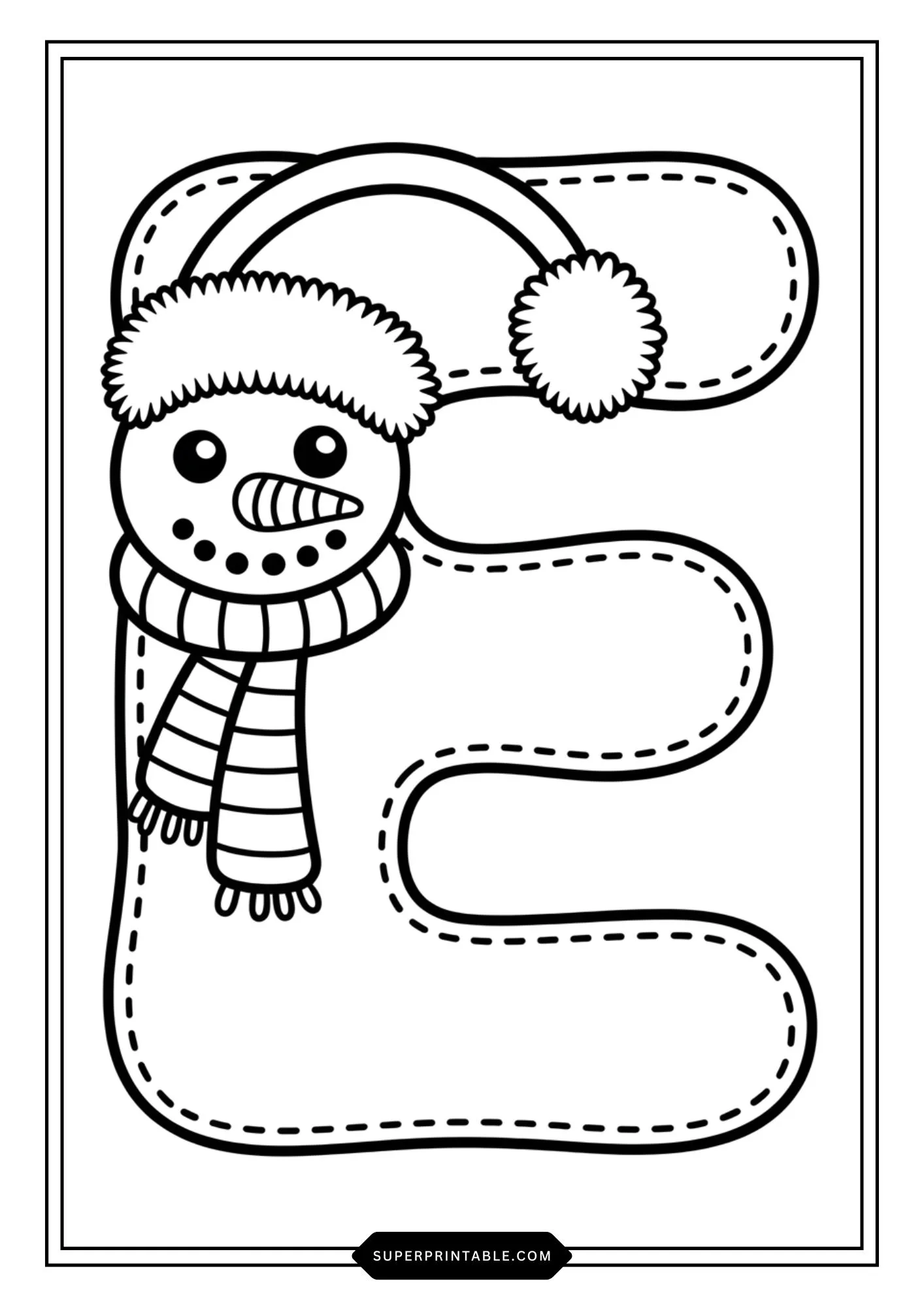 Snowman Character Alphabet Coloring Pages 5