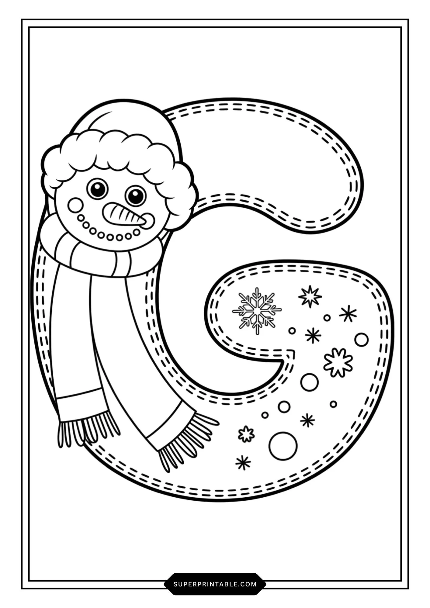 Snowman Character Alphabet Coloring Pages 7