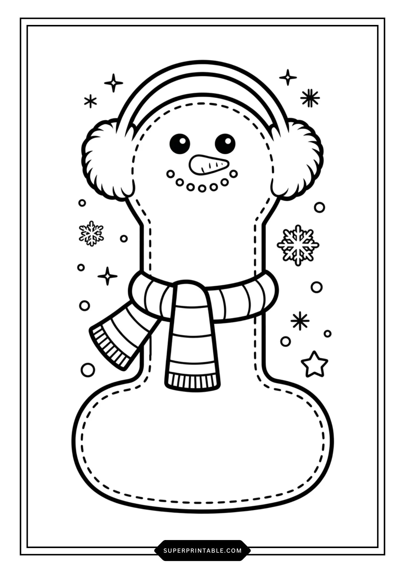 Snowman Character Alphabet Coloring Pages 9
