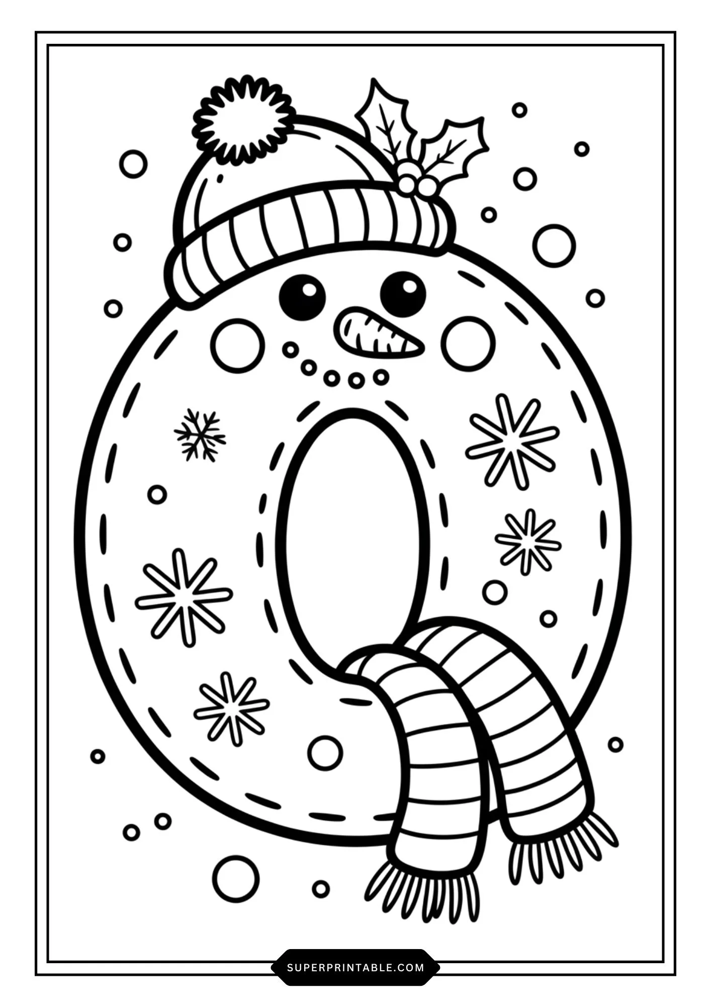 Snowman Character Numbers Coloring Pages 1