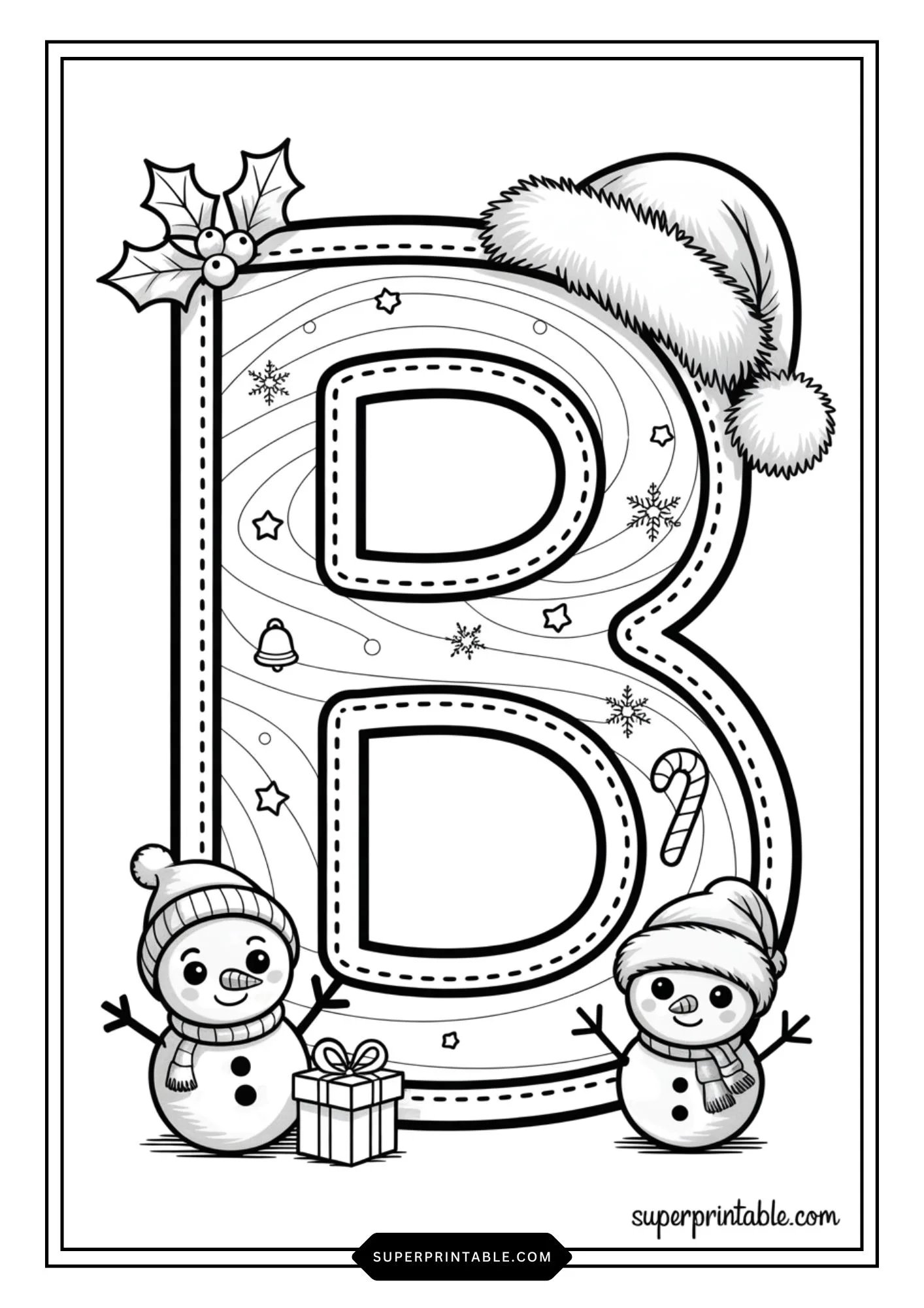 Snowman Wonderland Alphabet Coloring Pages 2