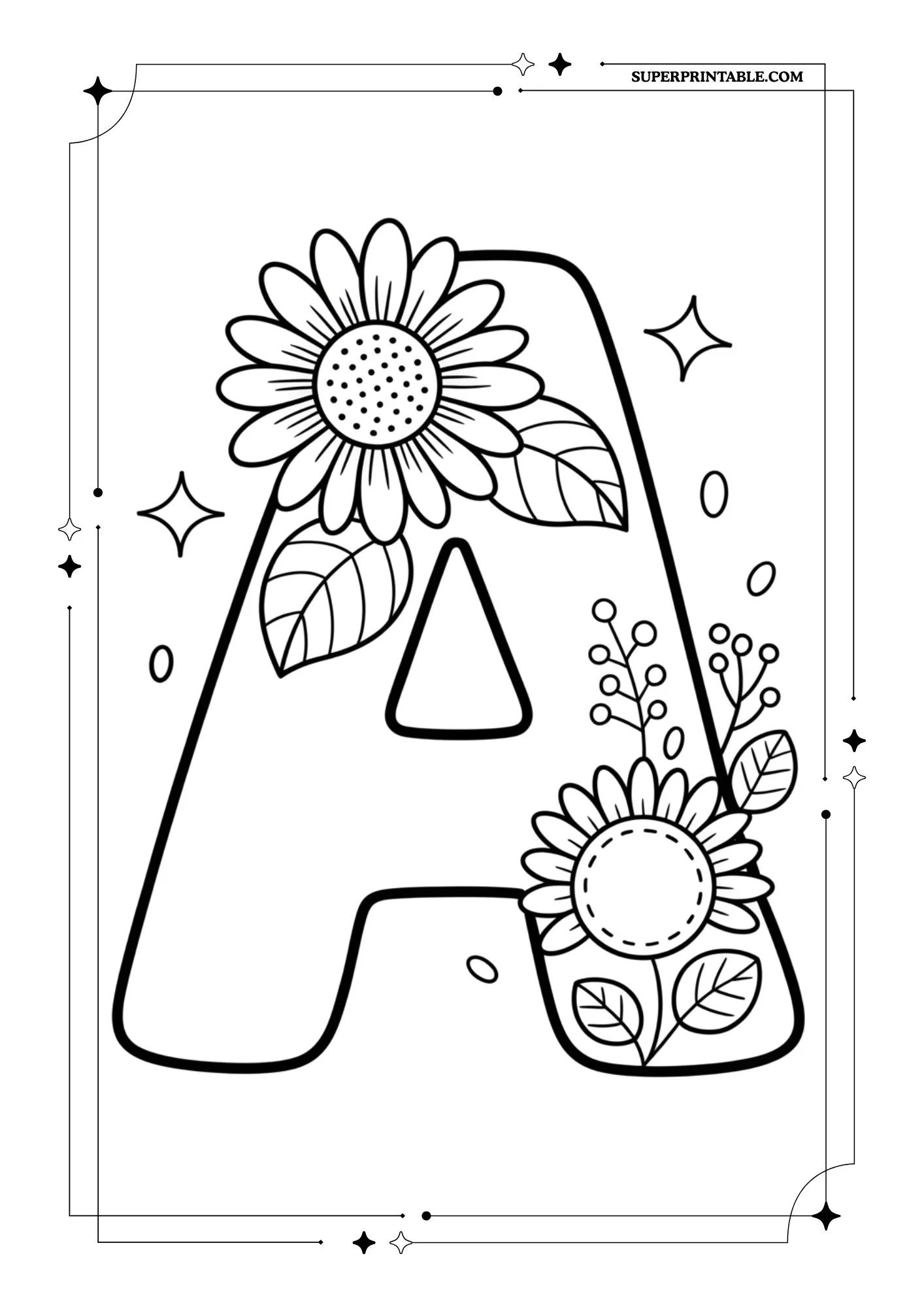 The Sunflower Alphabet Coloring Collection 1