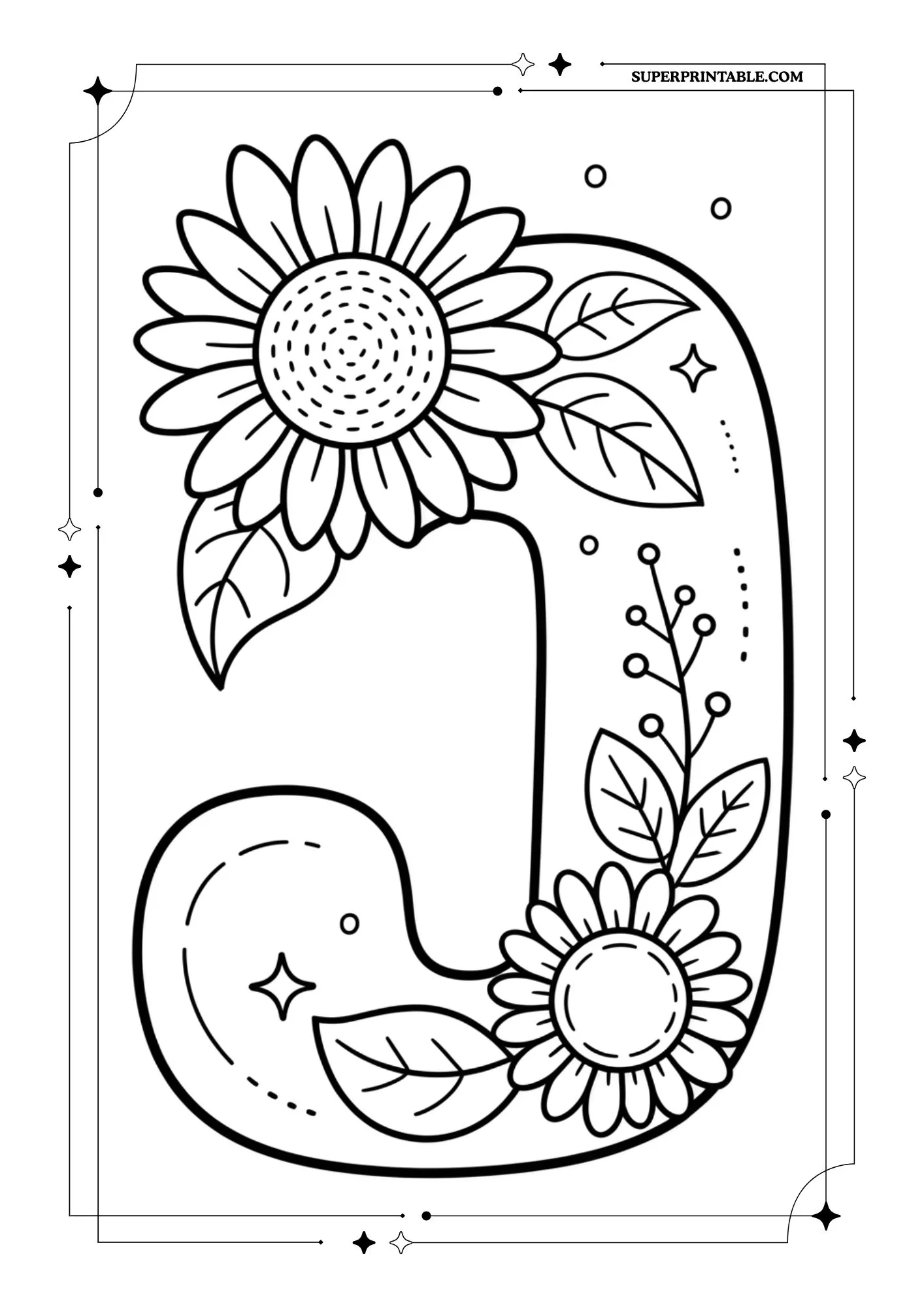 The Sunflower Alphabet Coloring Collection 10