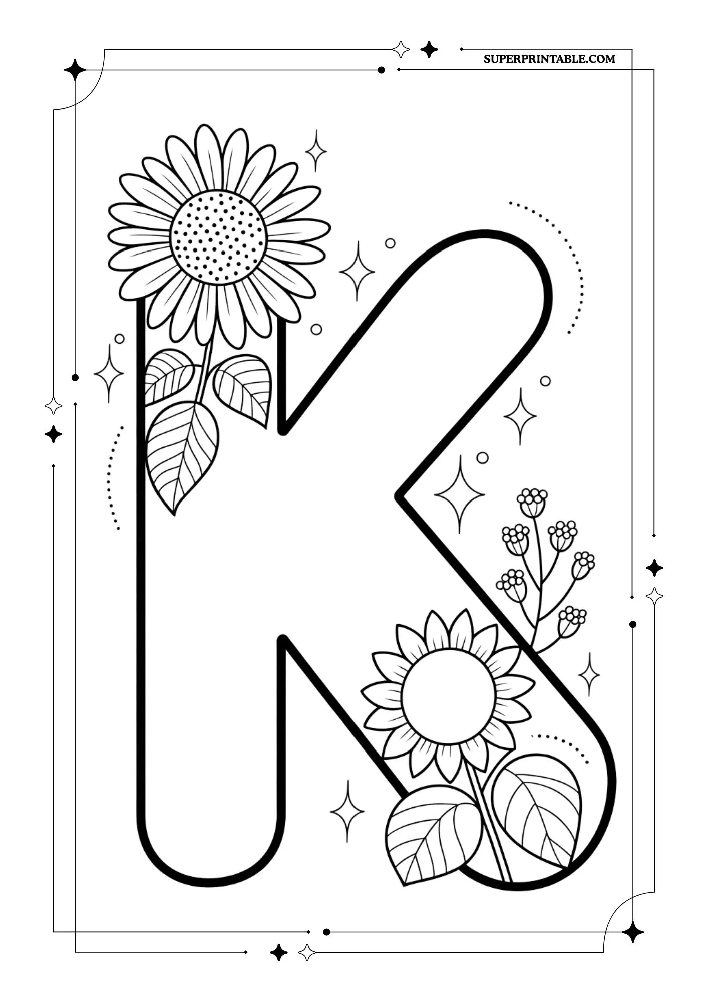 The Sunflower Alphabet Coloring Collection 11