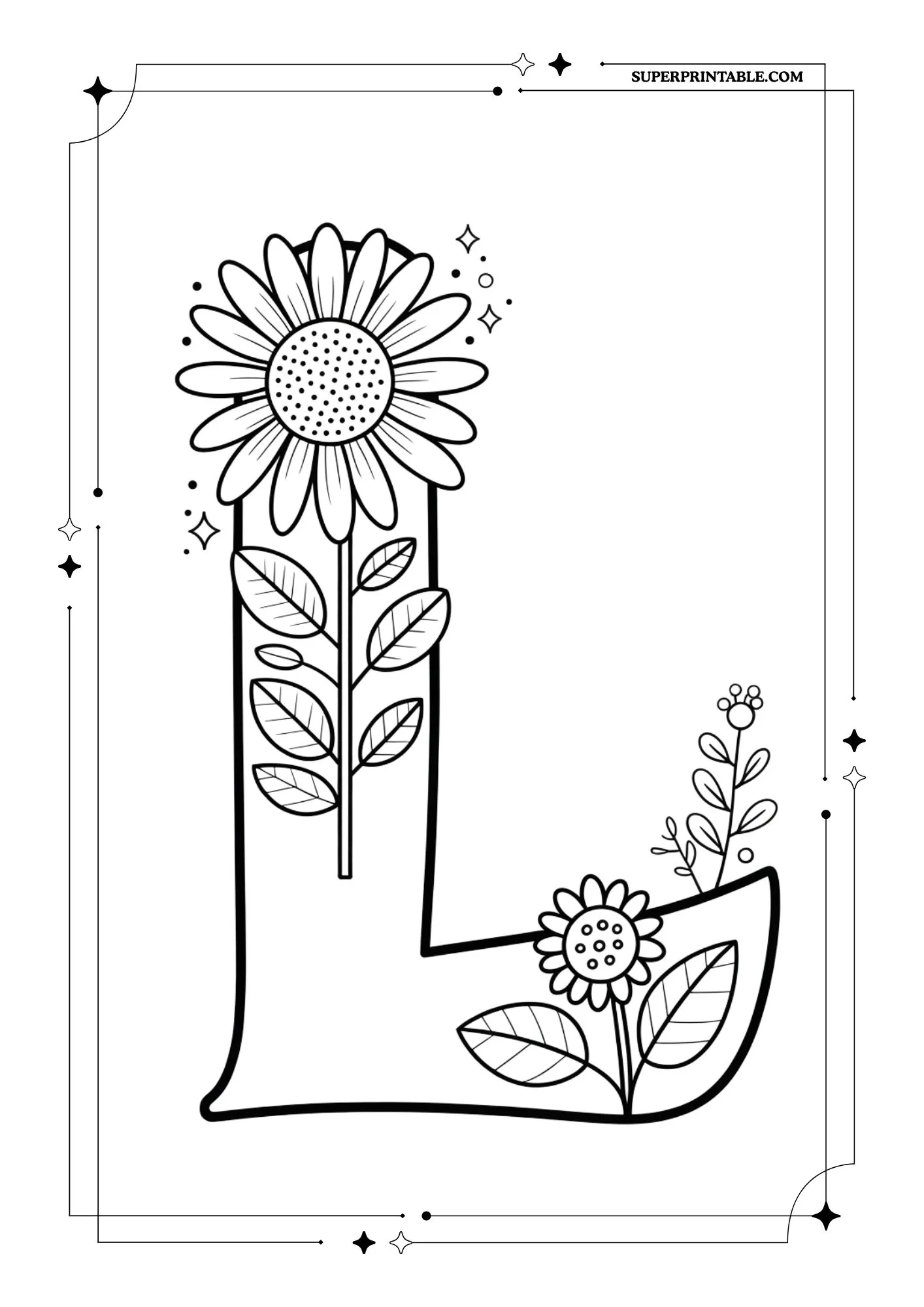 The Sunflower Alphabet Coloring Collection 12