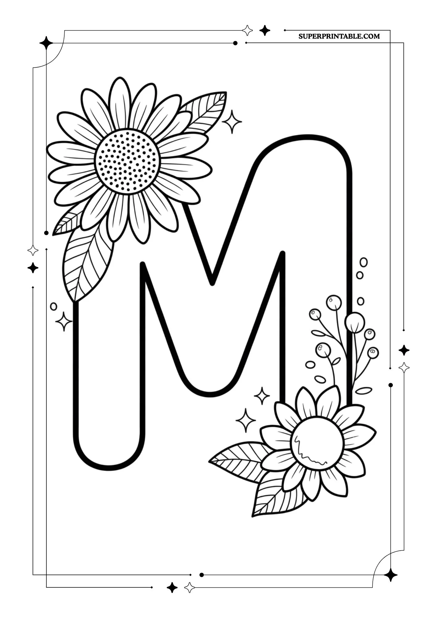 The Sunflower Alphabet Coloring Collection 13