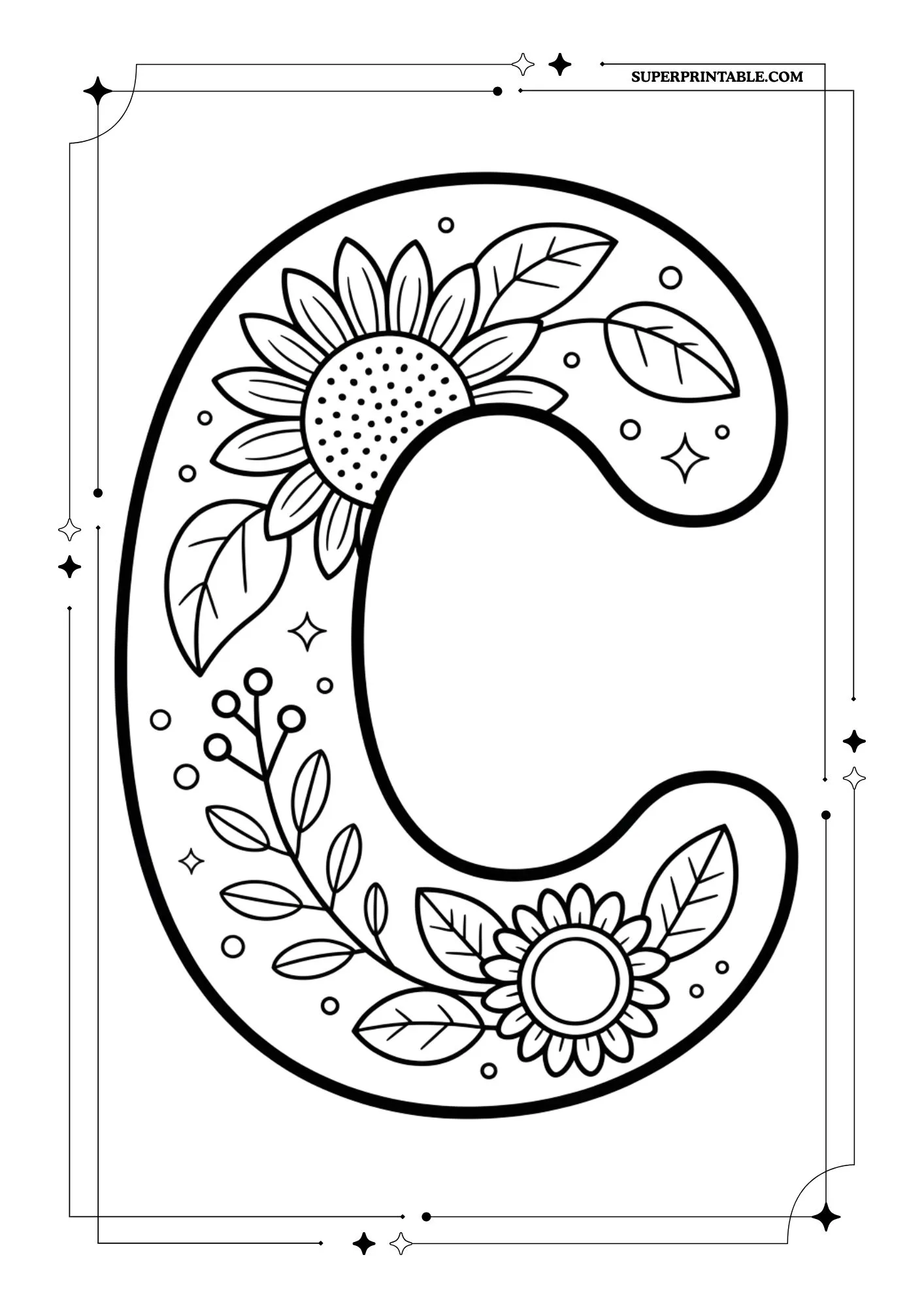 The Sunflower Alphabet Coloring Collection 3