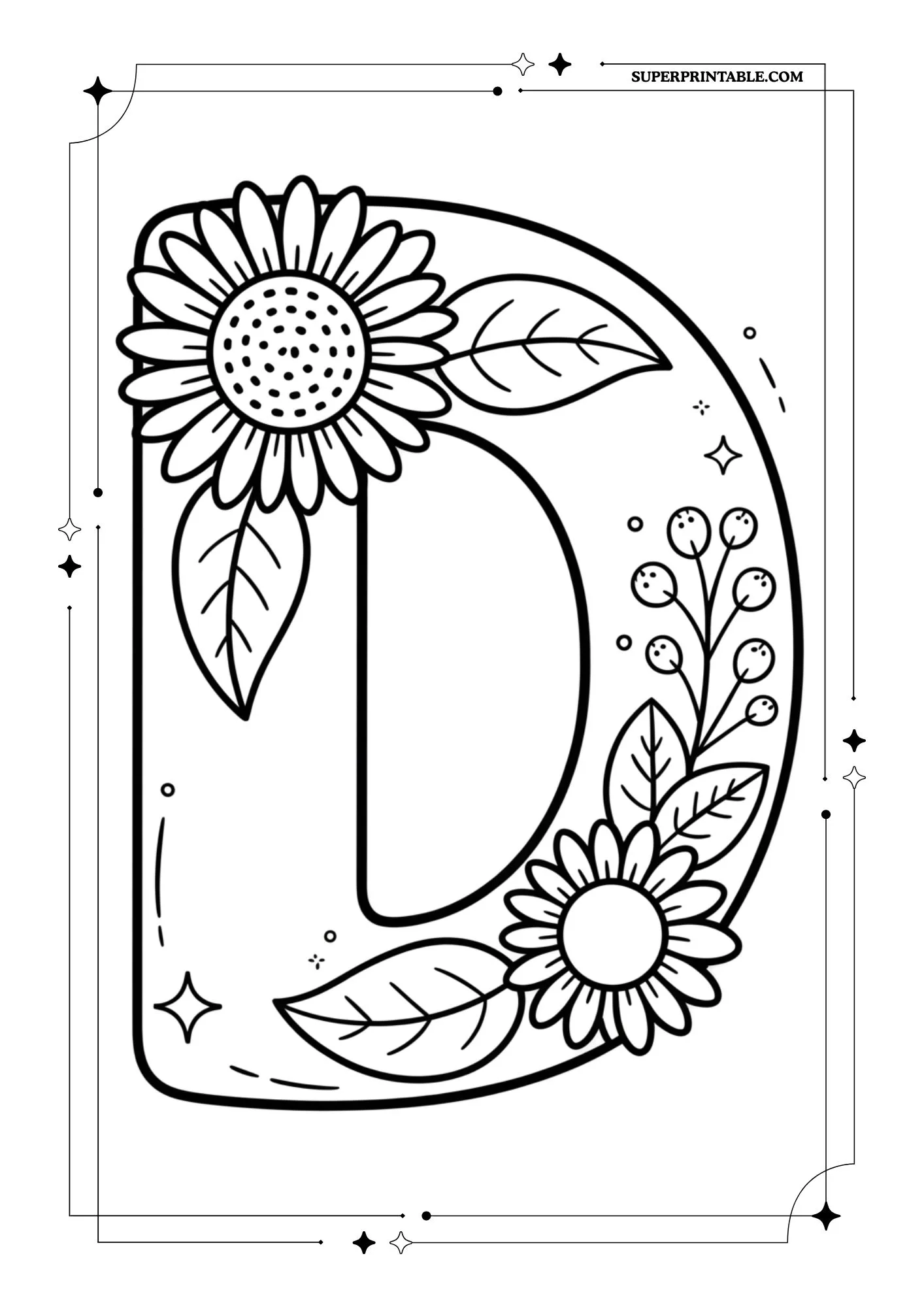 The Sunflower Alphabet Coloring Collection 4