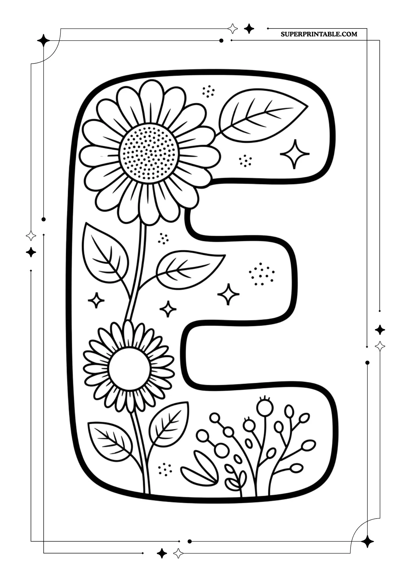 The Sunflower Alphabet Coloring Collection 5