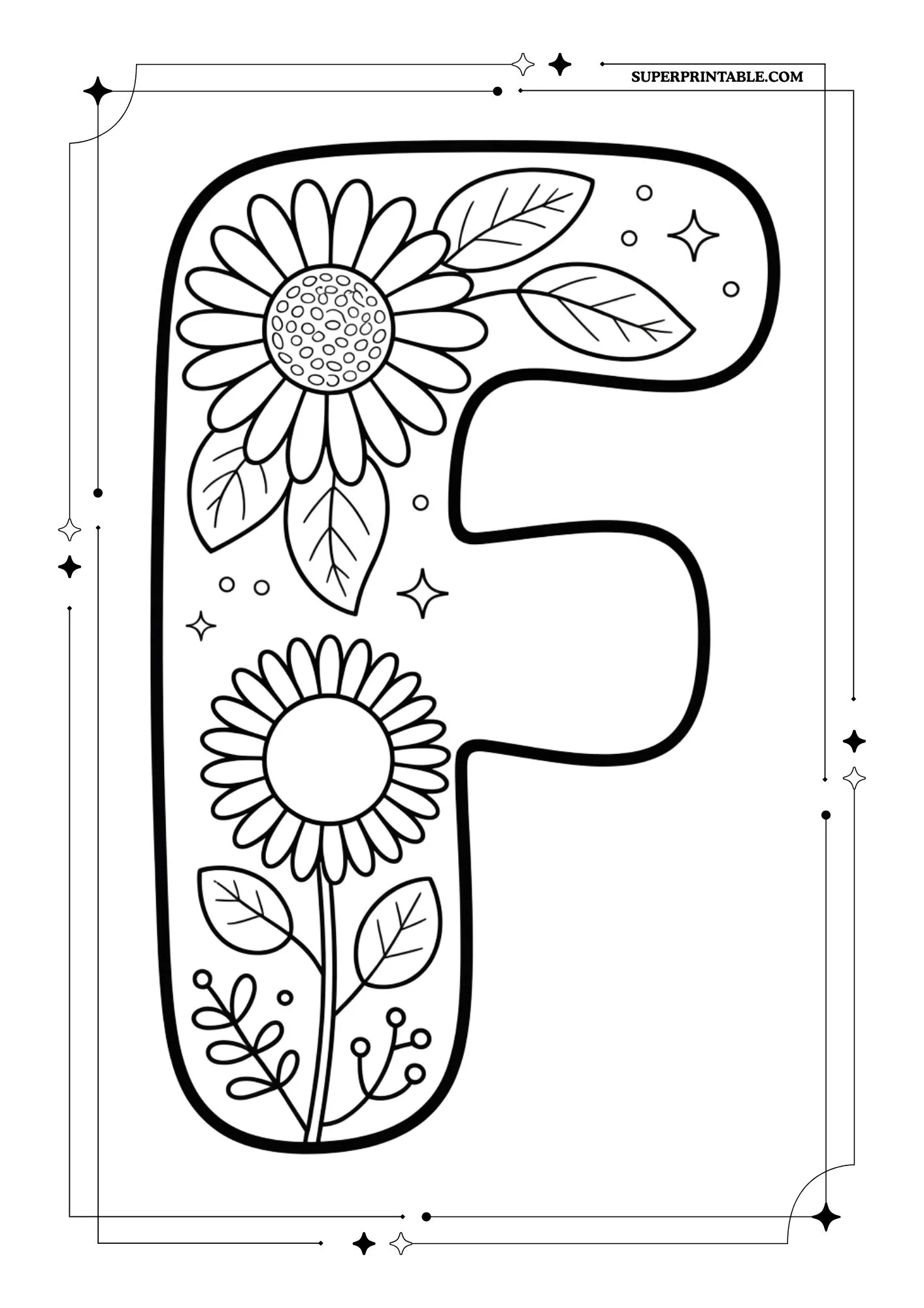 The Sunflower Alphabet Coloring Collection 6