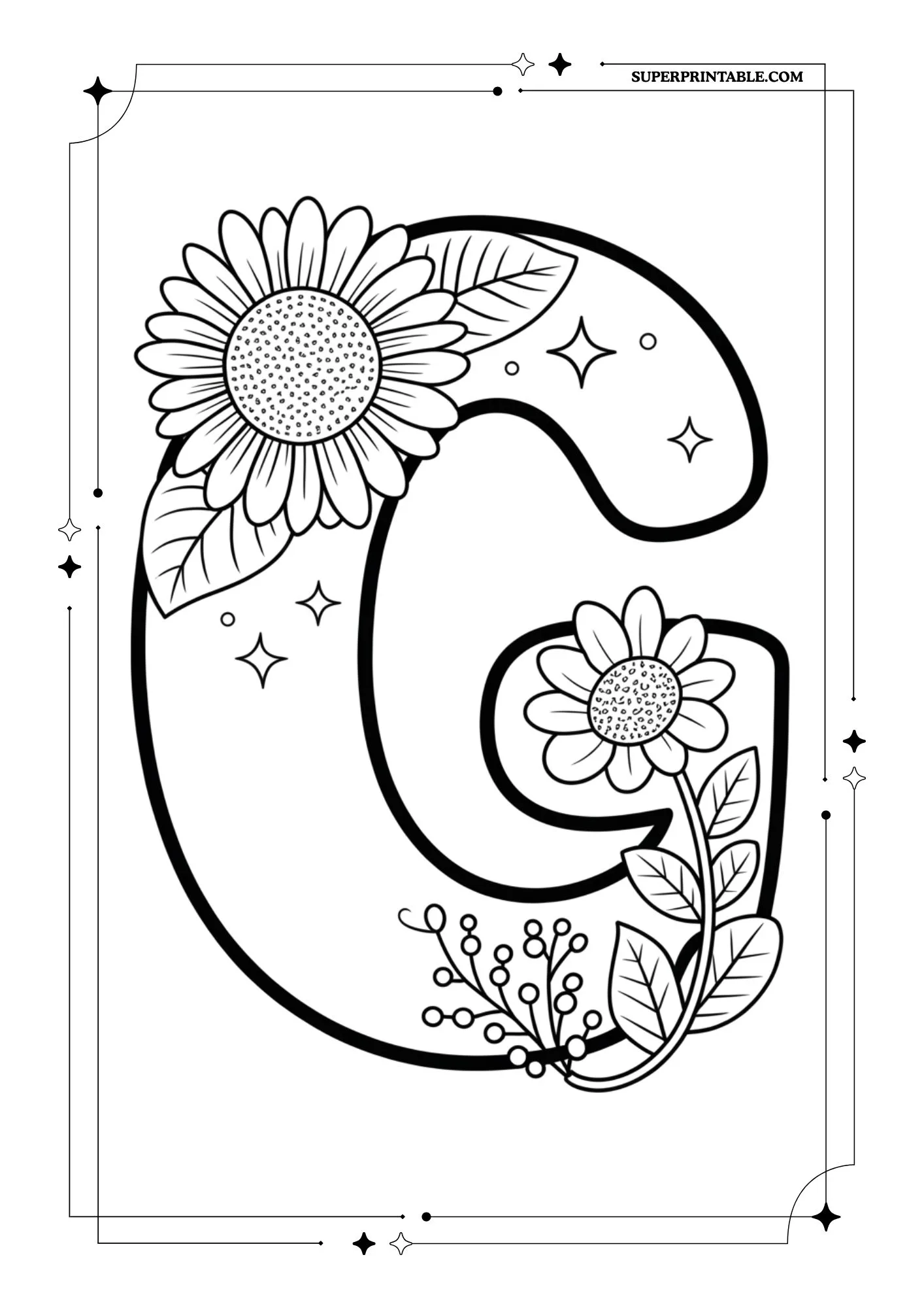 The Sunflower Alphabet Coloring Collection 7