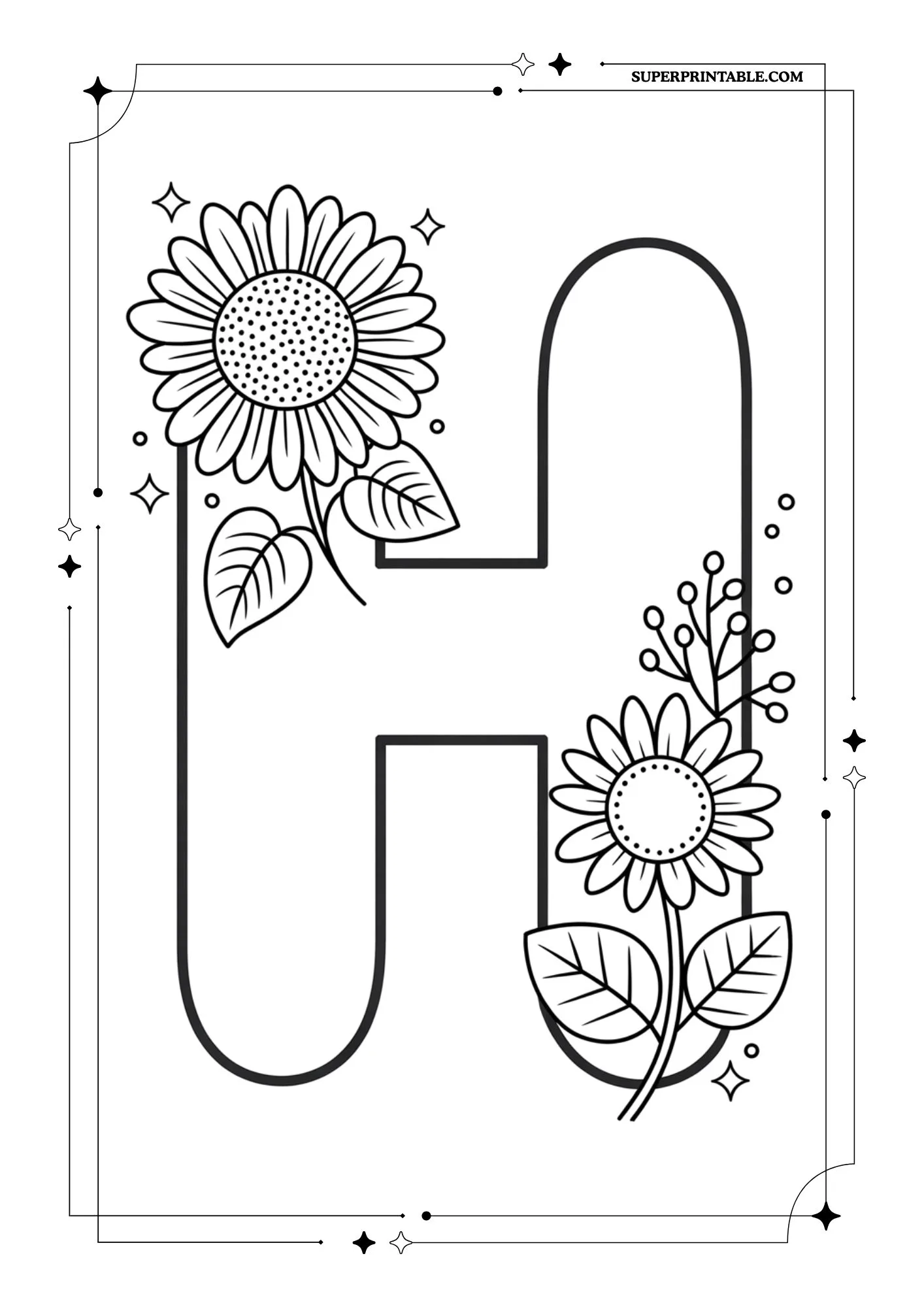 The Sunflower Alphabet Coloring Collection 8