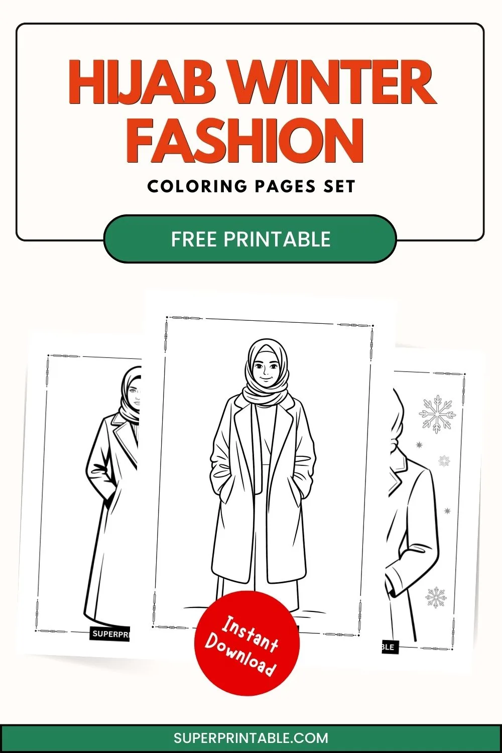 10 Hijab Winter Fashion Coloring Pages Pinterest Image