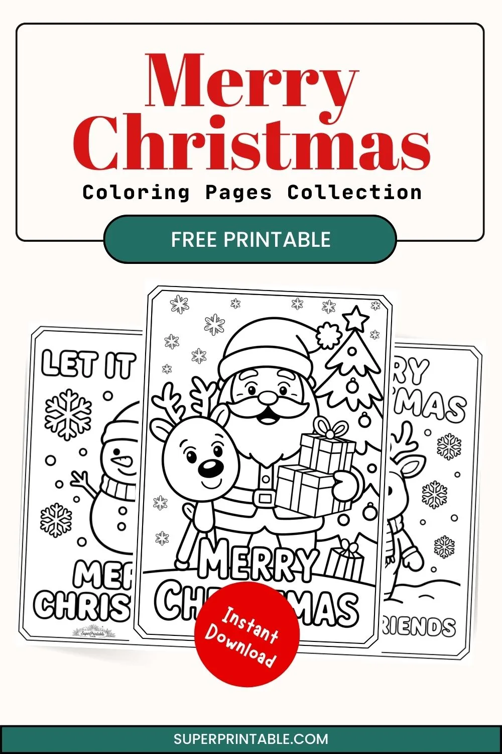10 Merry Christmas Coloring Pages Pinterest Image