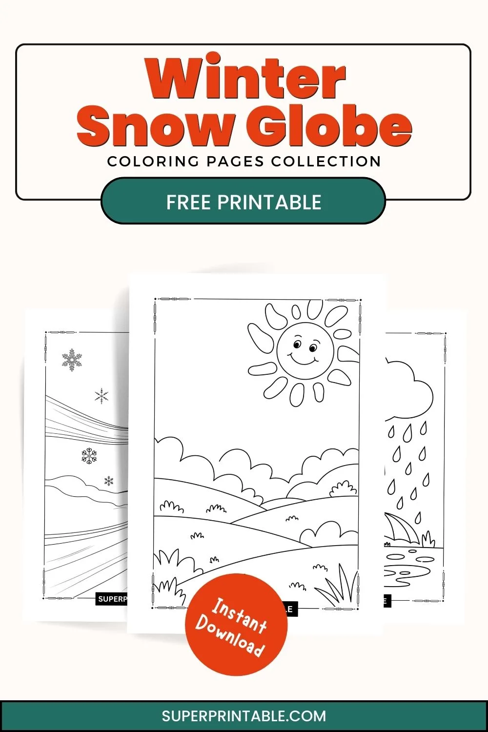 10+ Winter Snow Globe Coloring Pages Pinterest Image