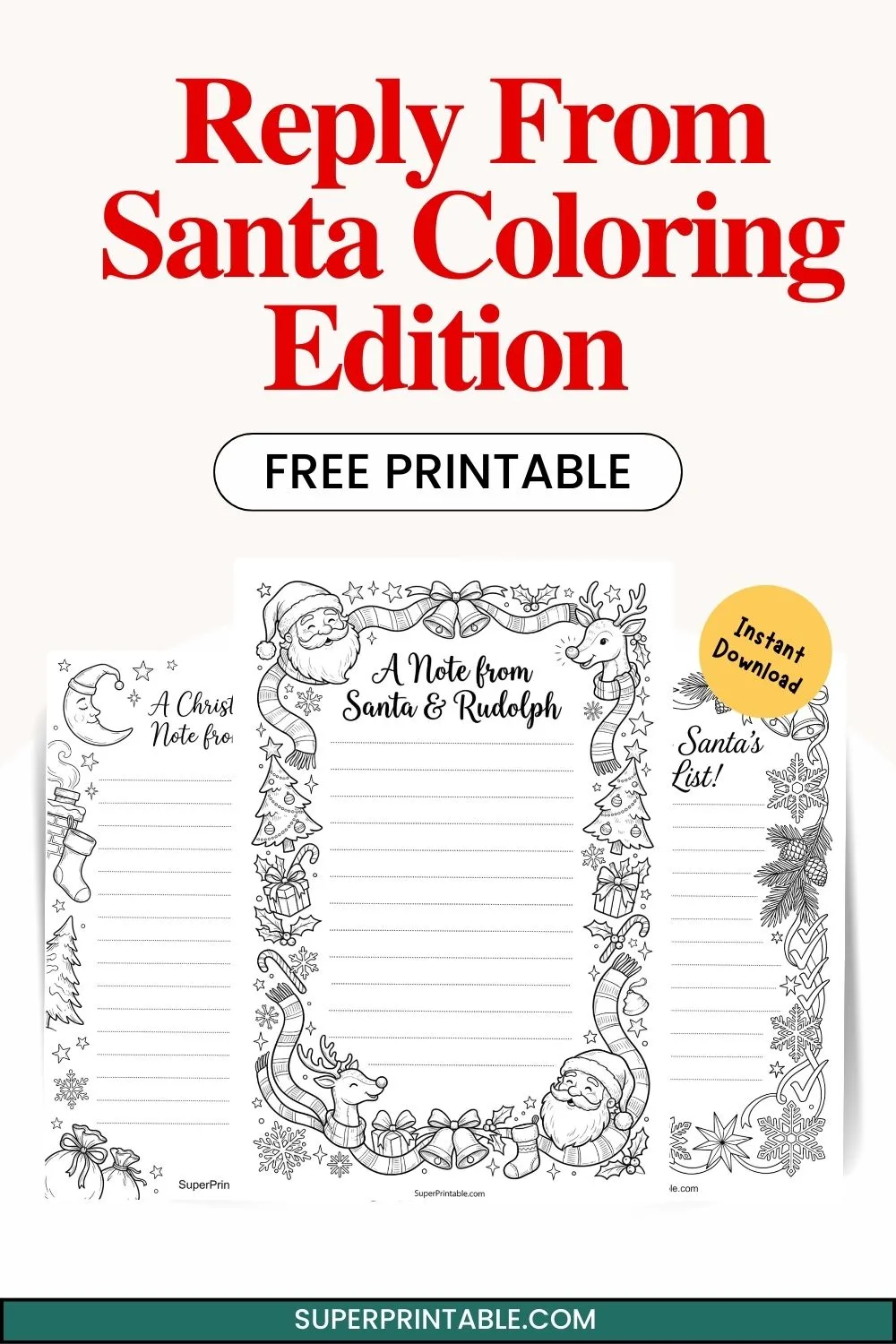 15+ Reply From Santa Coloring Edition Pinterest Image
