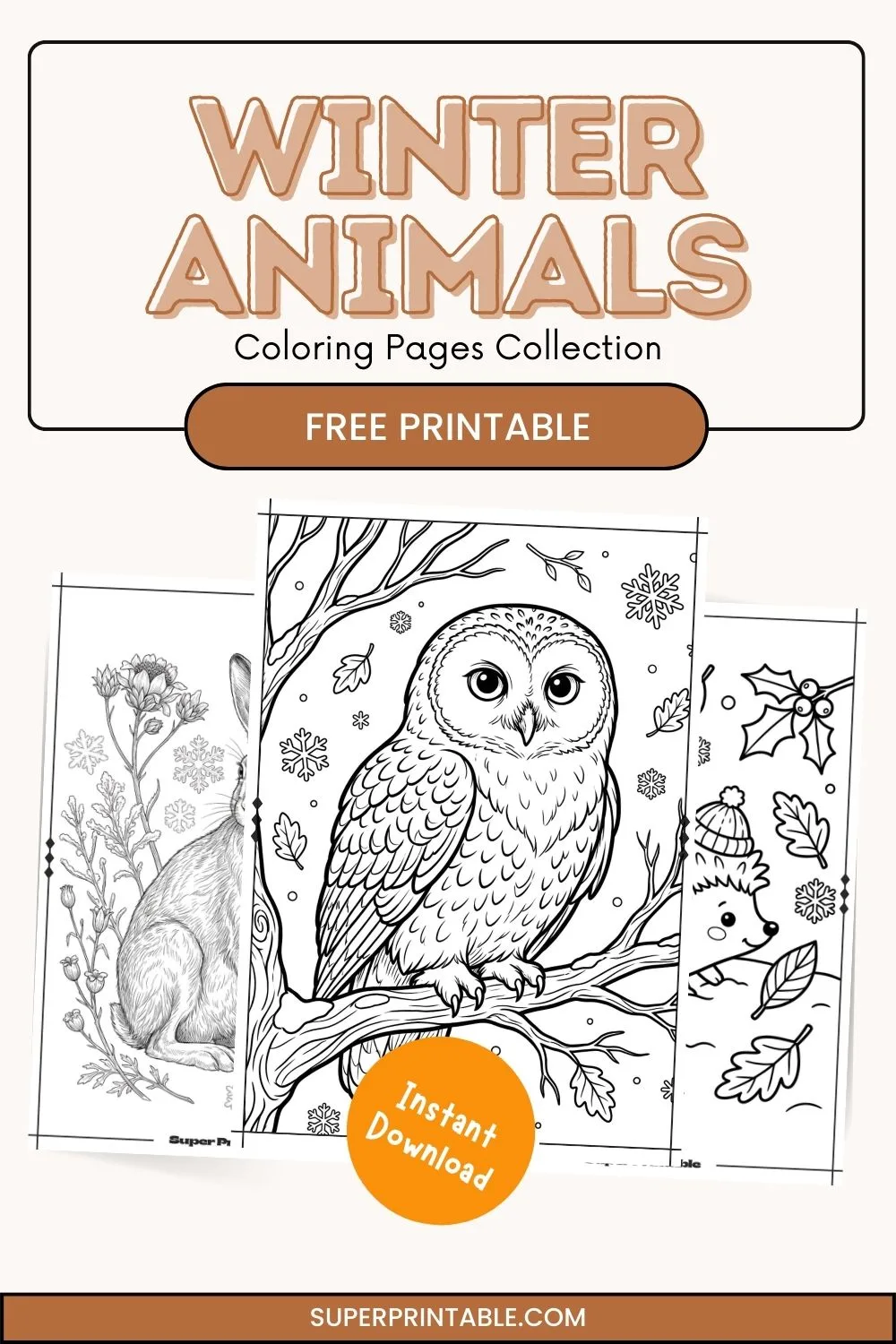 16+ Winter Animals Coloring Pages Pinterest Image