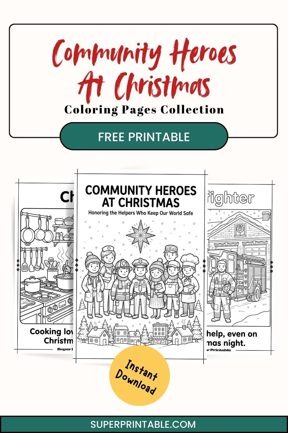 18+ Community Heroes At Christmas Coloring Pages Pinterest Image