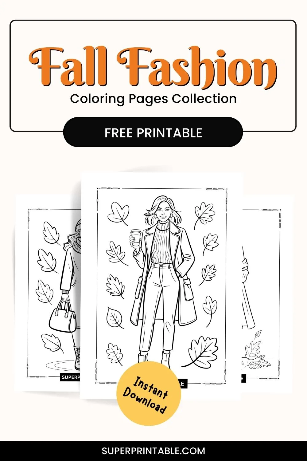 20 Fall Fashion Coloring Pages Pinterest Image