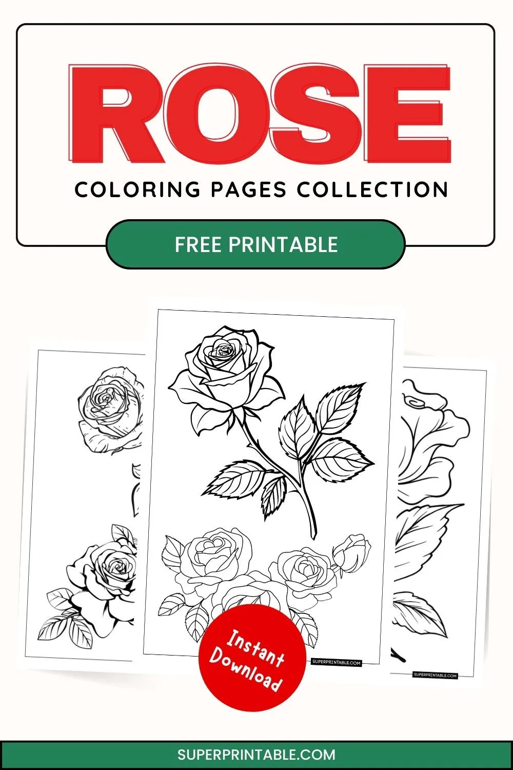 20 Rose Coloring Pages Pinterest Image