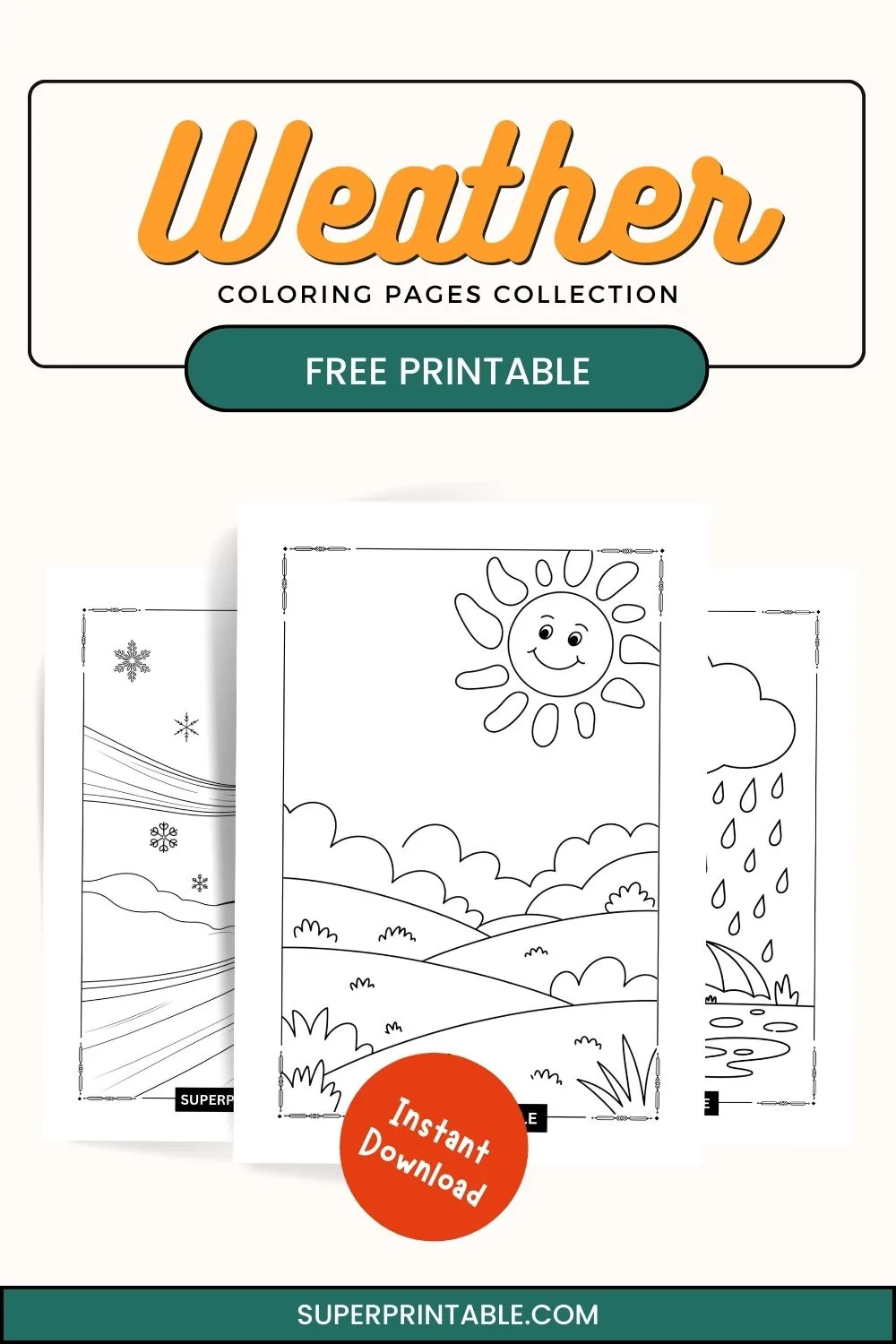 20 Weather Coloring Pages Pinterest Image