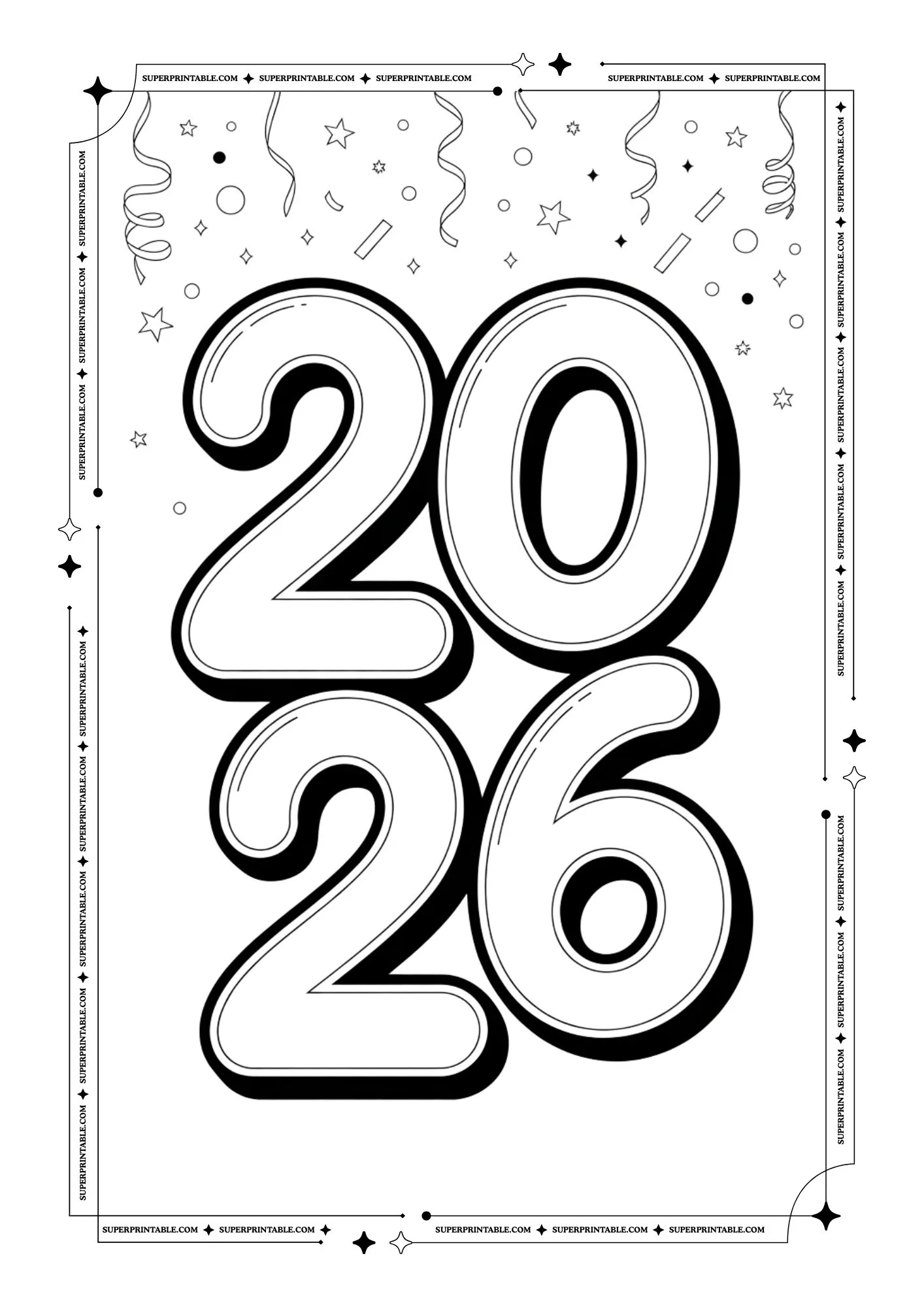 2026 Balloon Coloring Pages 2