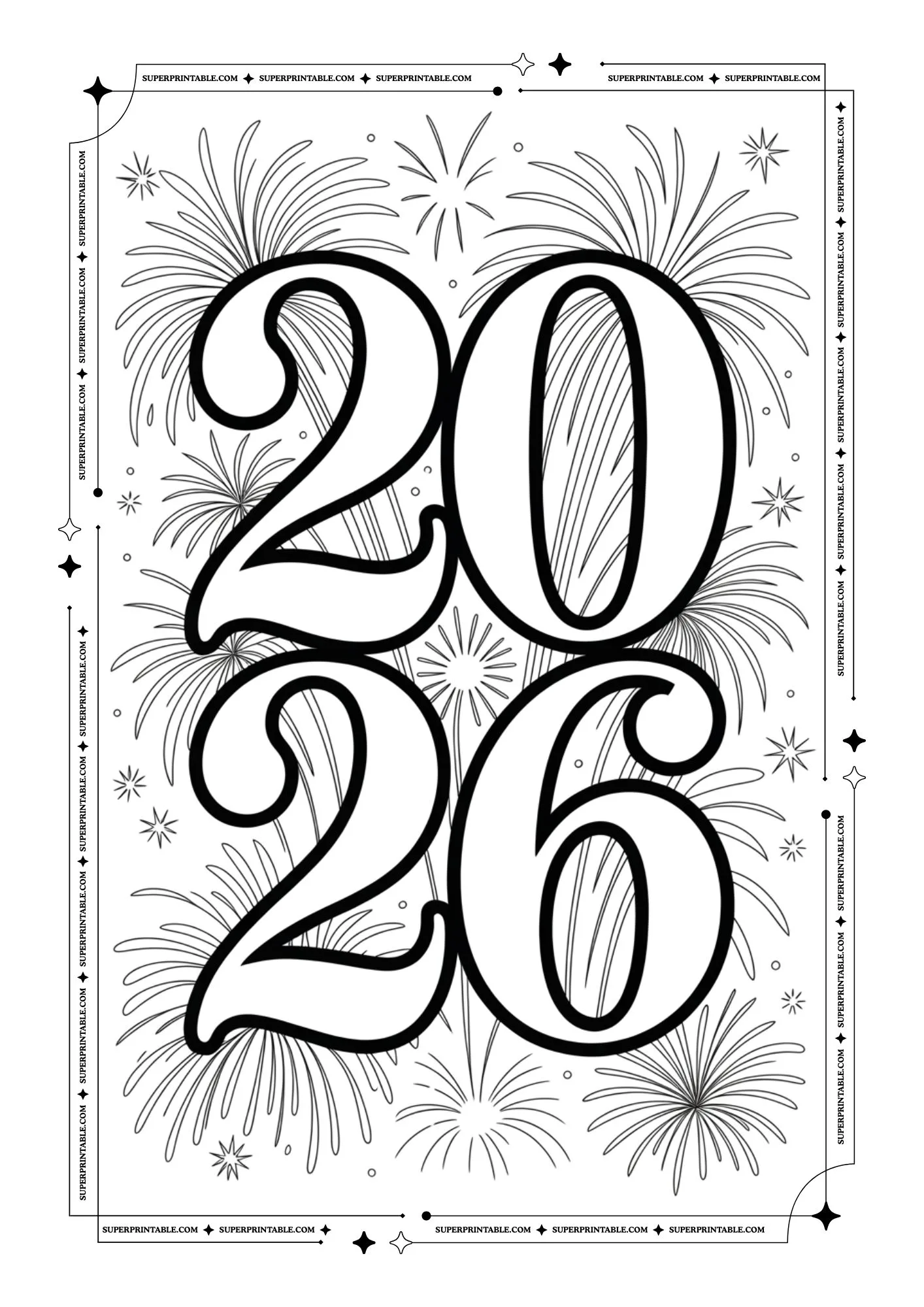 2026 Balloon Coloring Pages 3