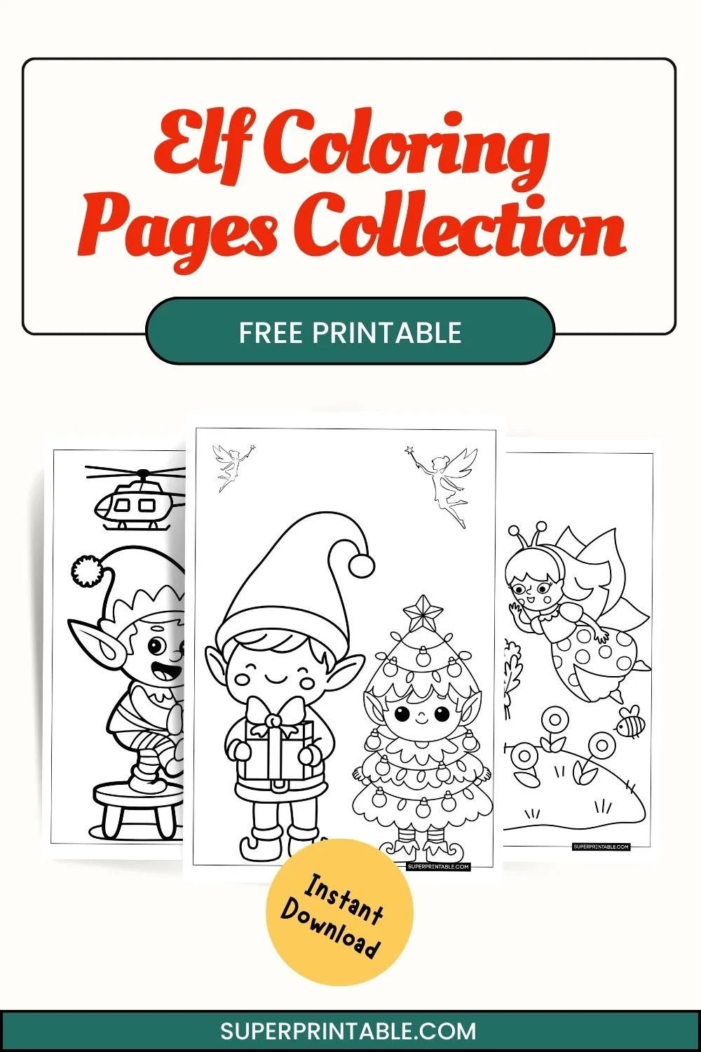 30 Elf Coloring Pages Pinterest Image