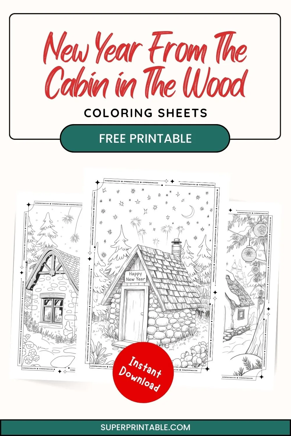30 New Year From The Cabin in The Wood Coloring Sheets Pinterest Image