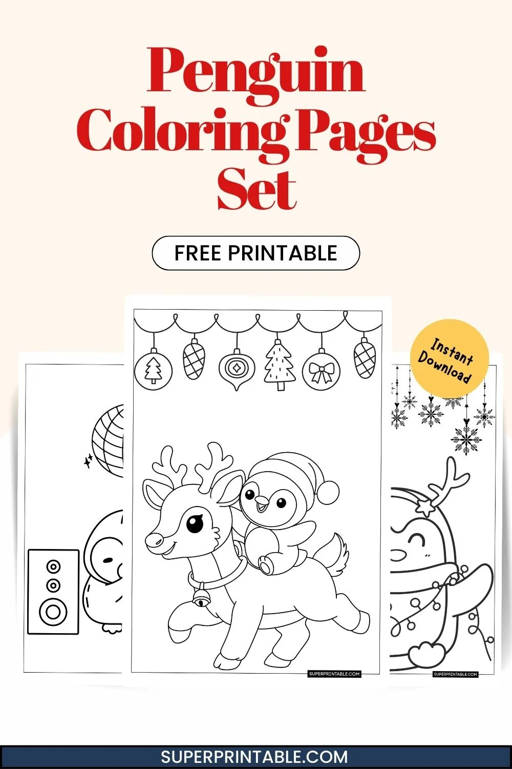 30 Penguin Coloring Pages Pinterest Image